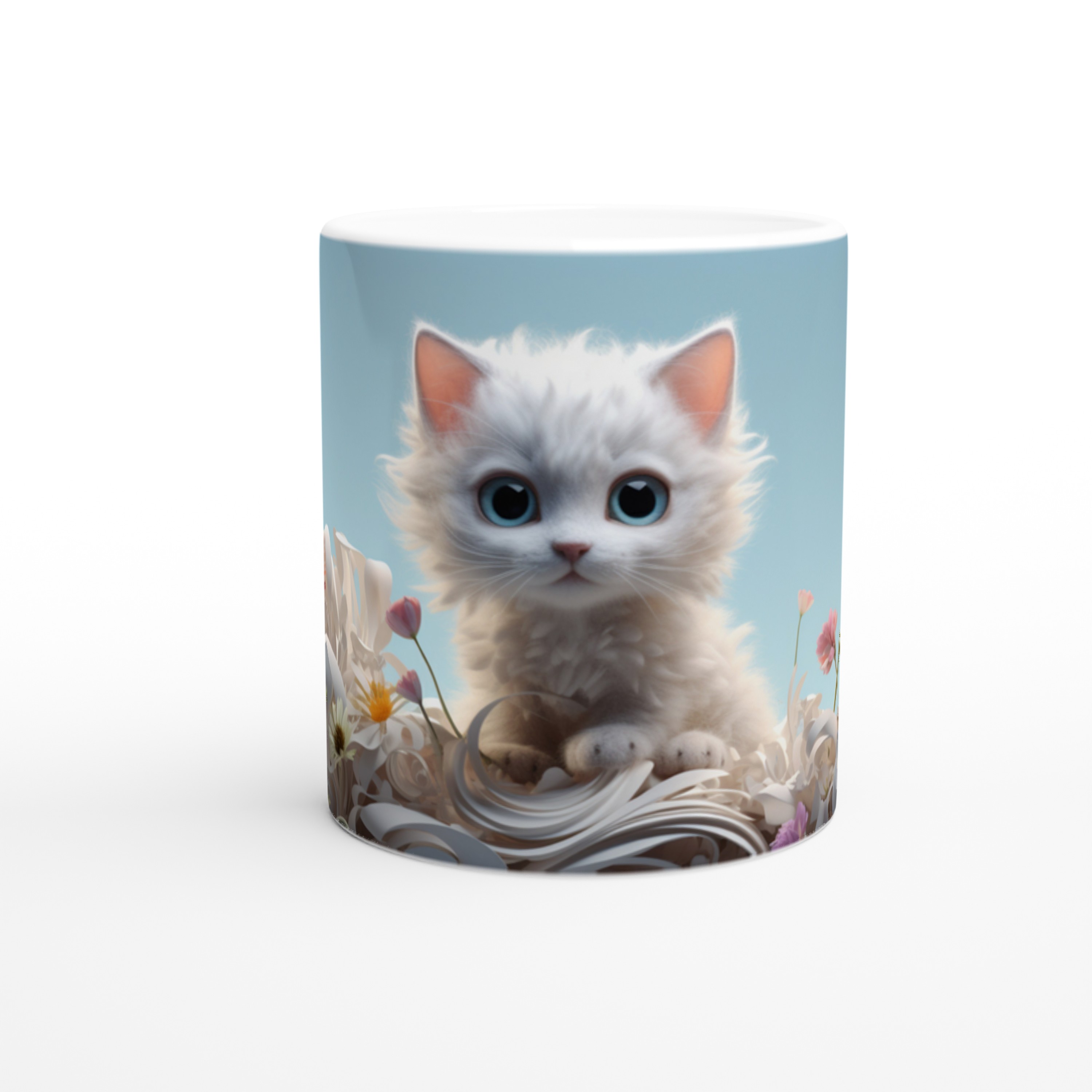 Bahçedeki%20Masum%20Bakışlı%20Yavru%20Kedi%20Baskılı%20Kupa%20Bardak
