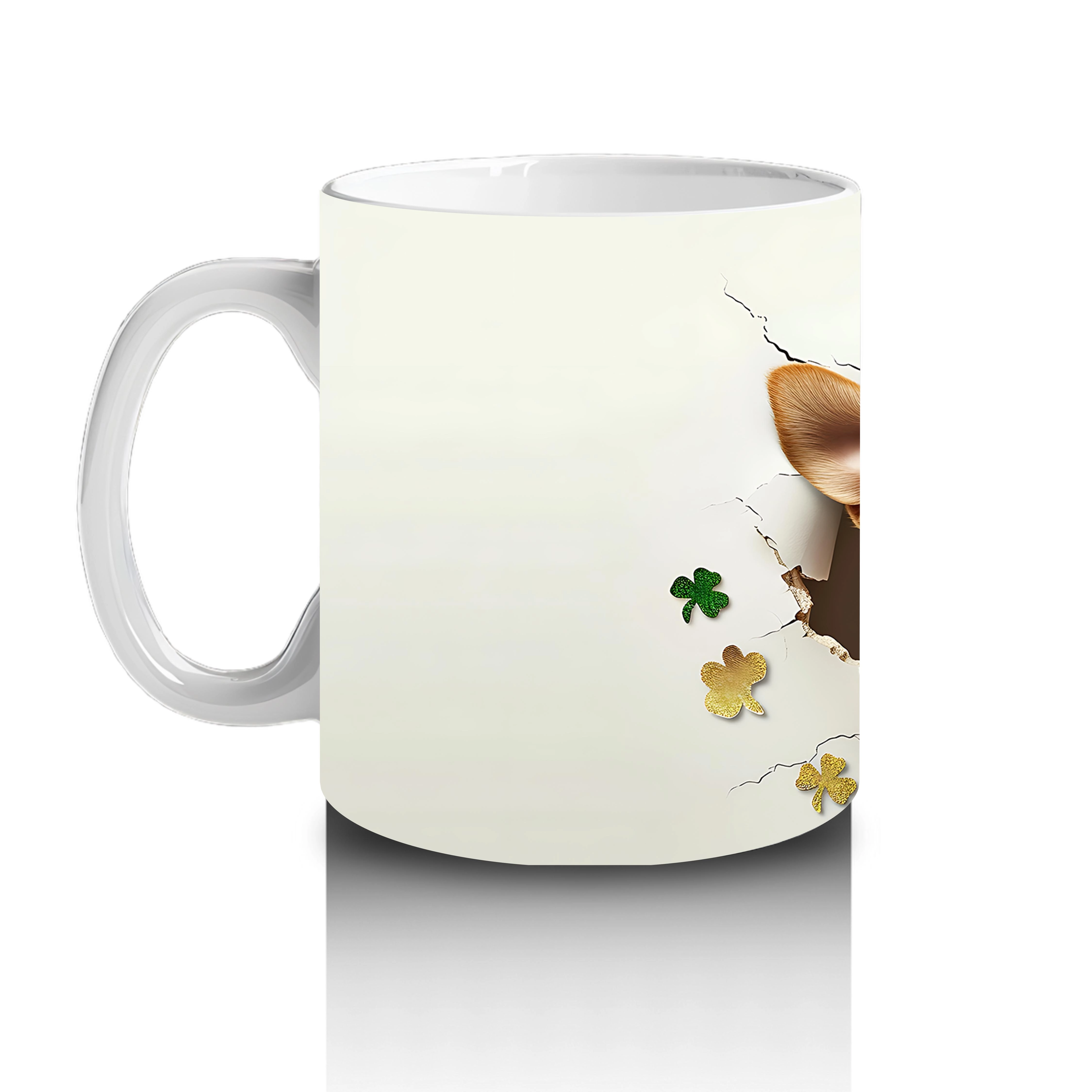 St.%20Patrick%20Şapkalı%20Neşeli%20Corgi%20Deseni%20–%20Baskılı%20Kahve%20Kupası