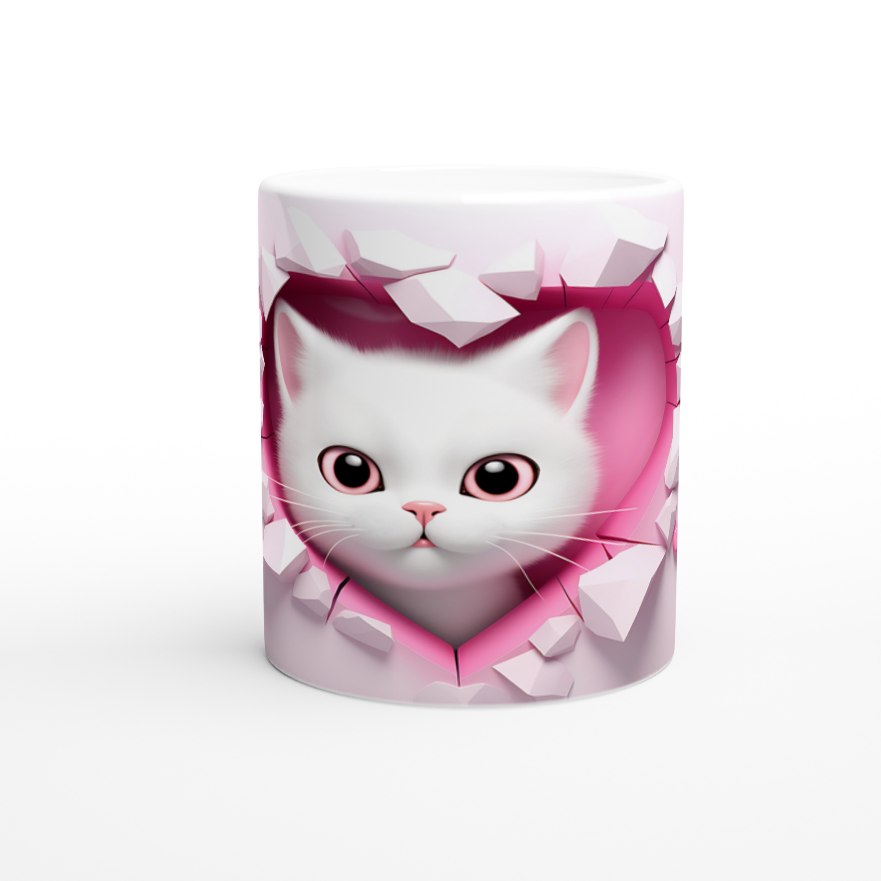 Kalpli%20Çatlaktan%20Bakan%20Pembe%20Gözlü%20Kedi%20Temalı%20Baskılı%20Kupa%20Bardak