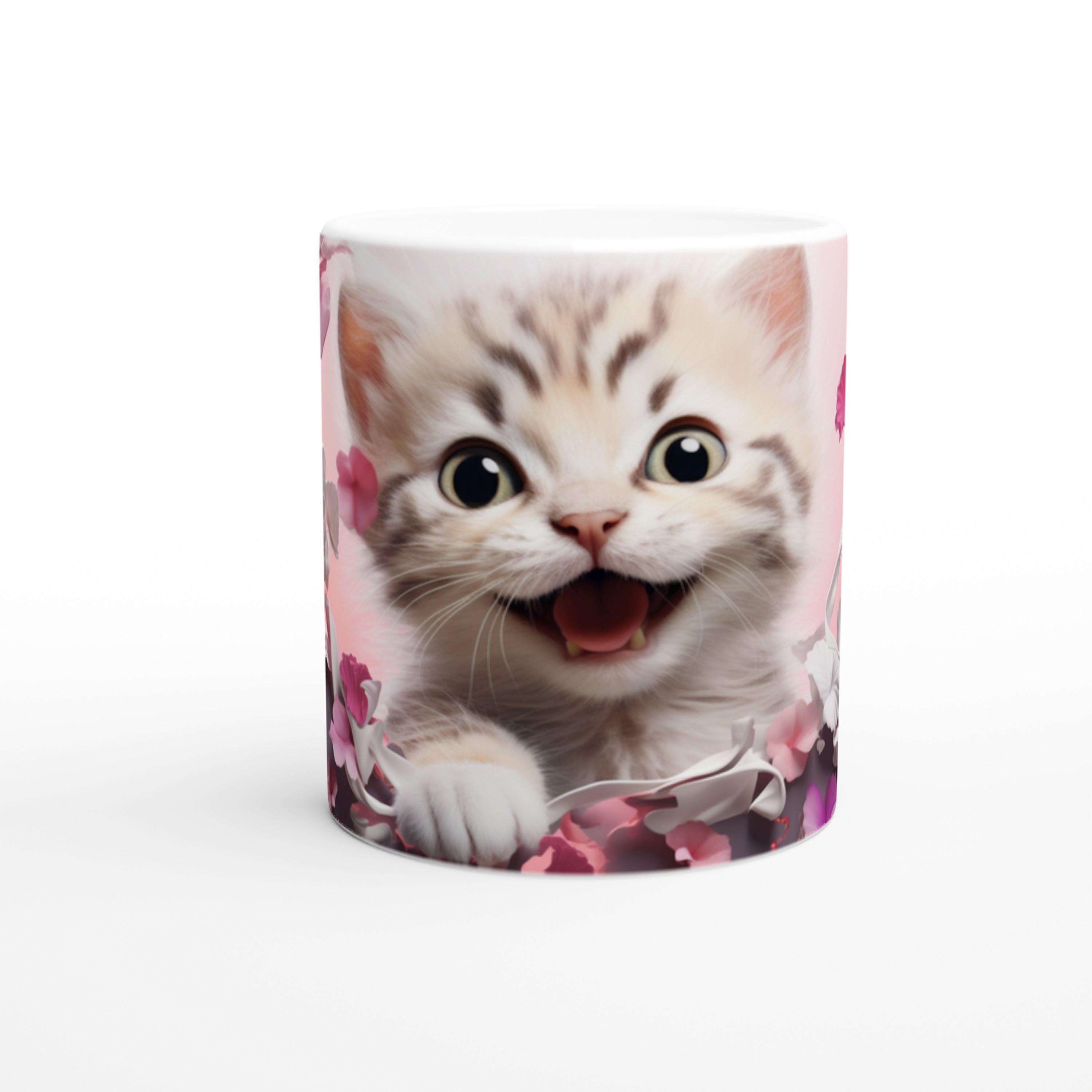 Pembe%20Çiçekler%20Arasında%20Neşeyle%20Bakan%20Yavru%20Kedi%20Baskılı%20Kupa%20Bardak