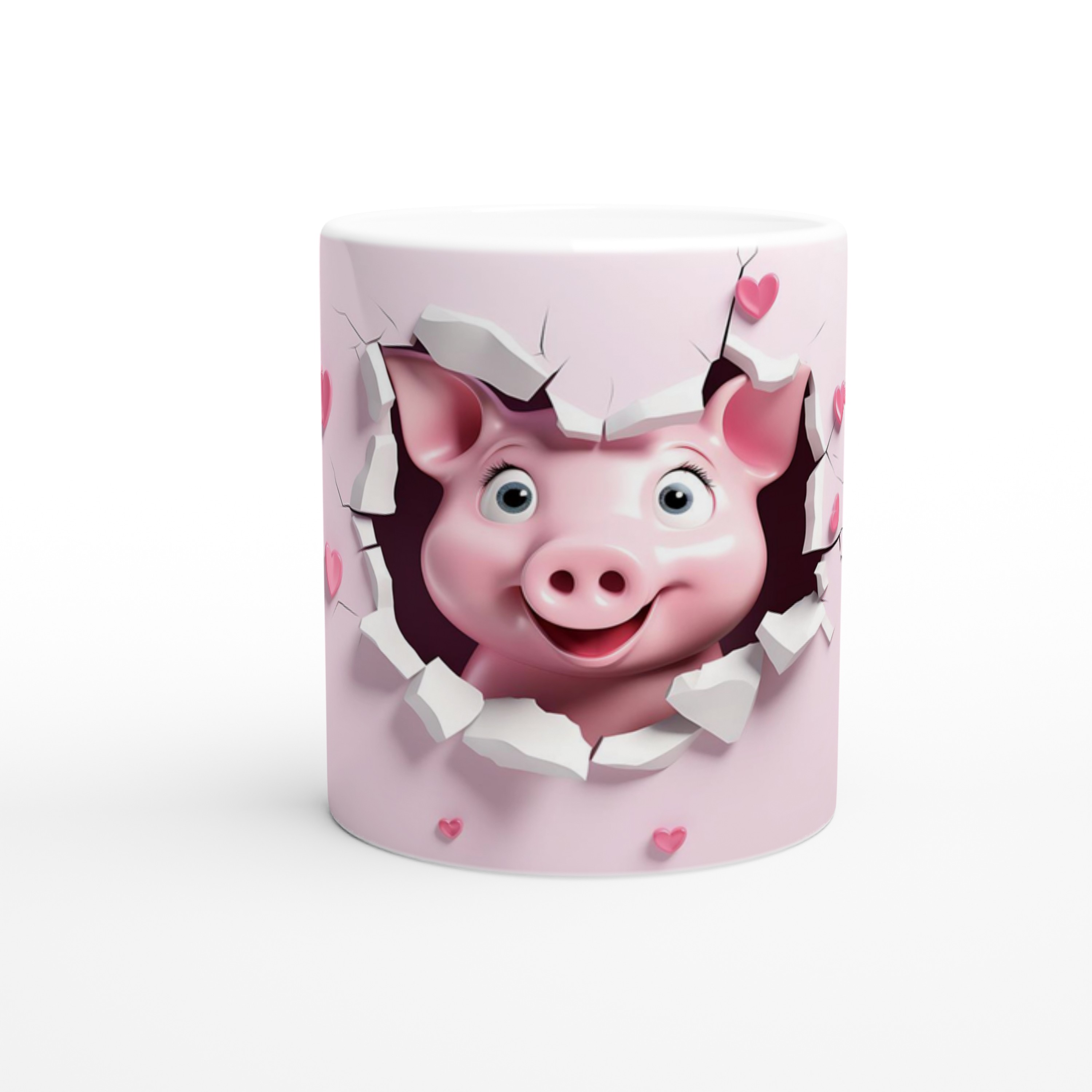 Pembe%20Çatlaktan%20Bakan%20Tatlı%20Domuz%20Temalı%20Baskılı%20Kupa%20Bardak