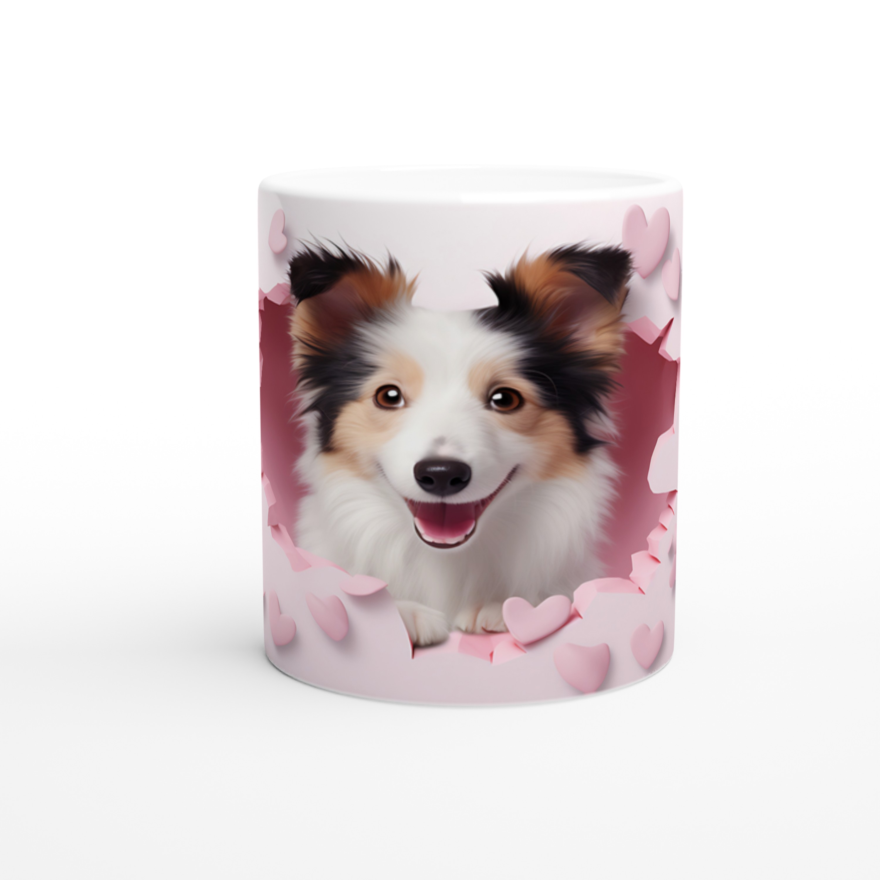 Çatlak%20Duvardan%20Bakan%20Sheltie%20Temalı%20Baskılı%20Kupa%20Bardak