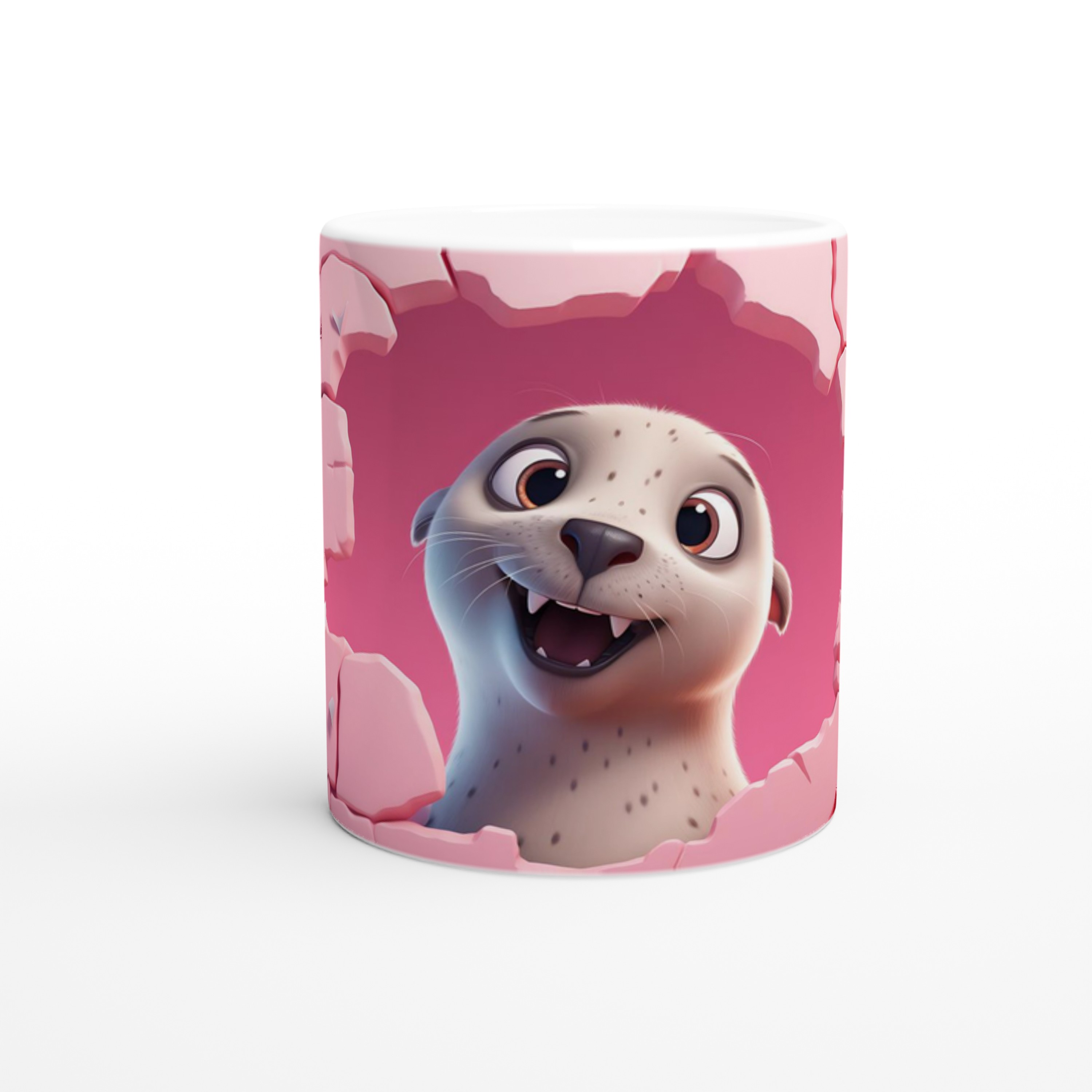 Pembe%20Duvar%20Çatlaktan%20Bakan%20Sevimli%20Fok%20Temalı%20Baskılı%20Kupa%20Bardak