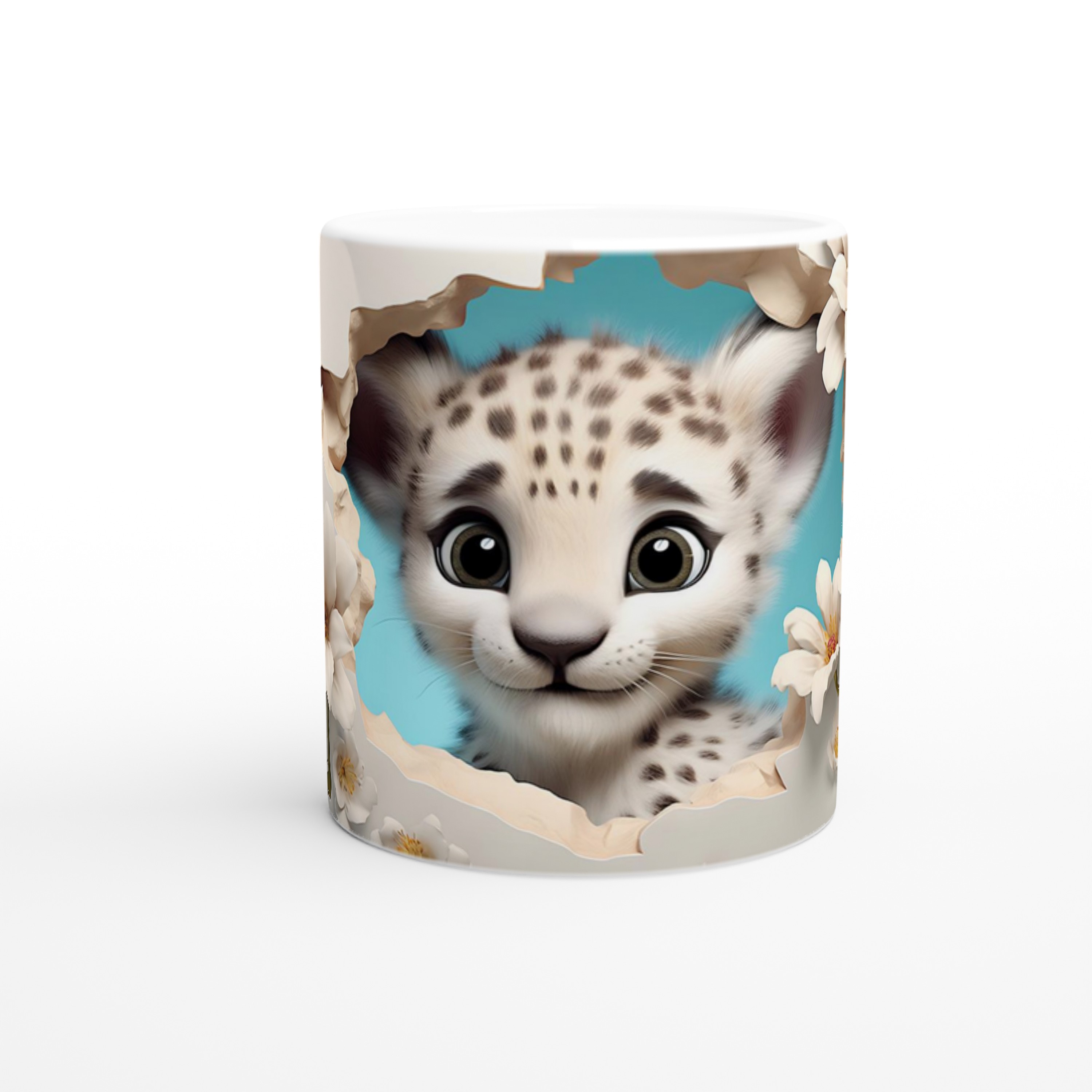 Baharın%20Masum%20Yüzü%20Kar%20Leoparı%20Yavrusu%20Temalı%20Baskılı%20Kupa%20Bardak