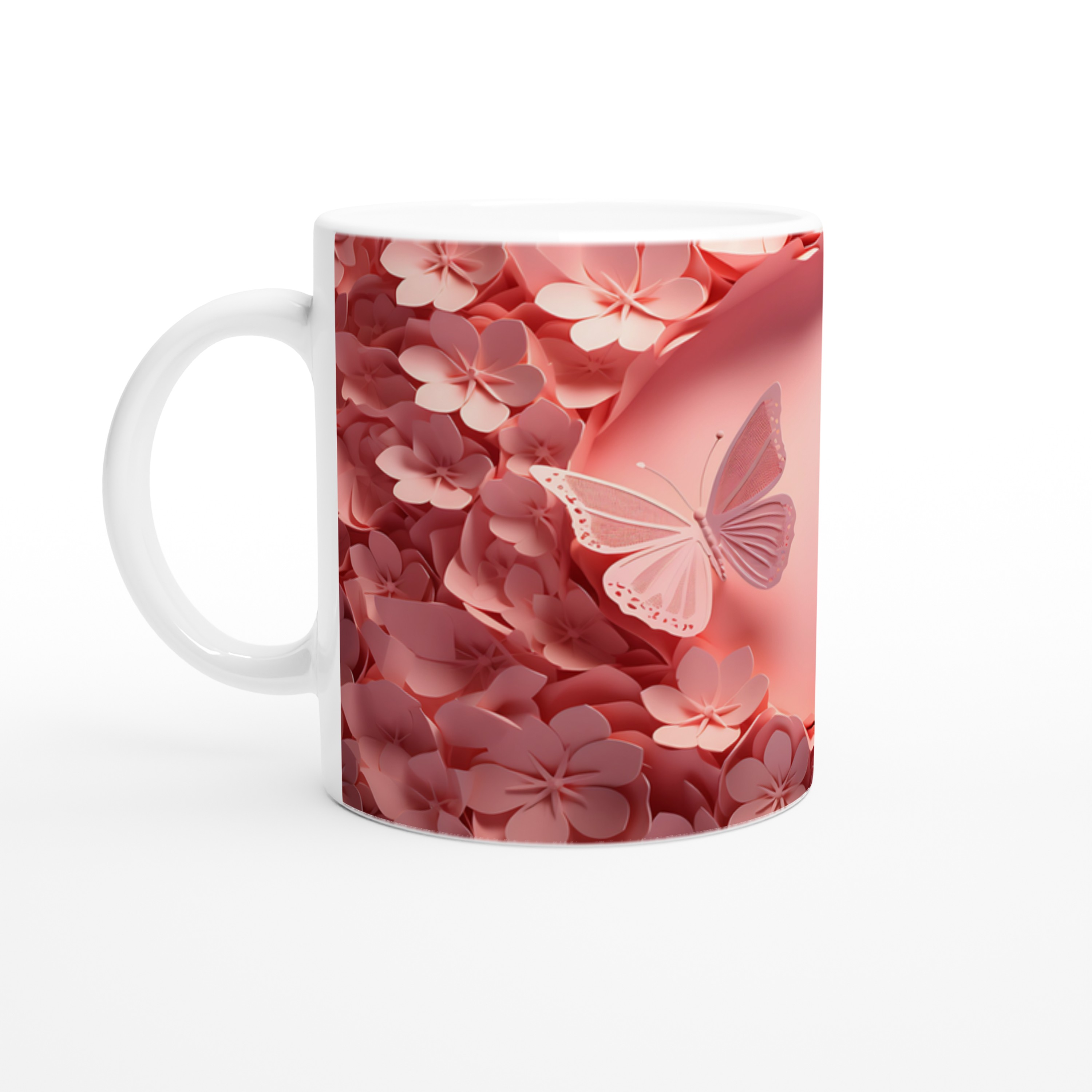Romantik%20Çiçek%20Bahçesinde%20Uçuşan%20Kelebekler%20Temalı%20Baskılı%20Kupa%20Bardak