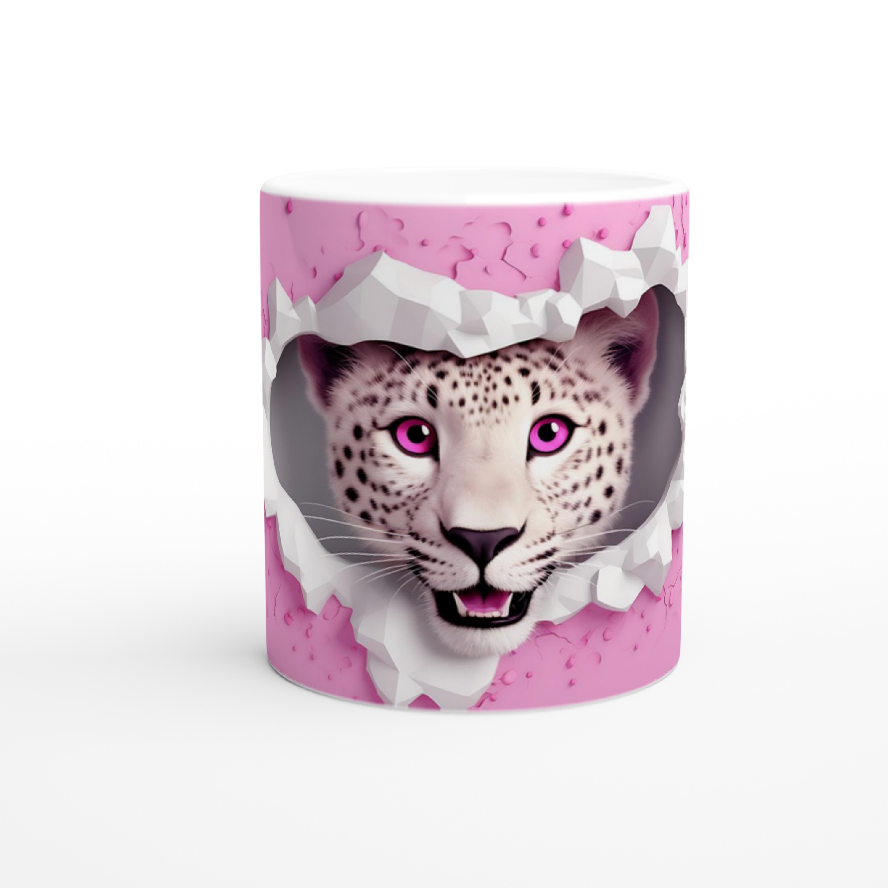 Pembe%20Gözlü%20Kar%20Leoparı%20Temalı%20Baskılı%20Kupa%20Bardak