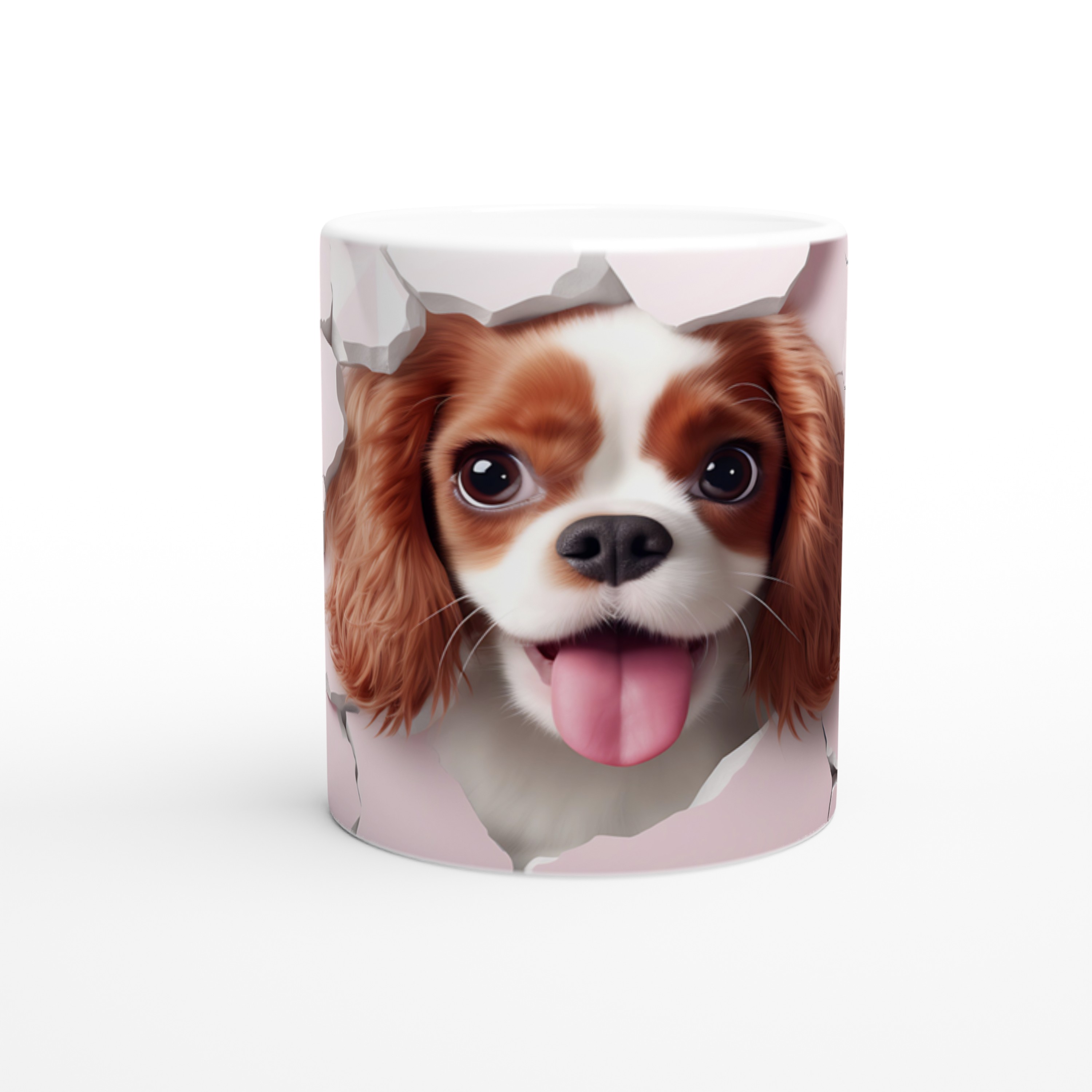 Pembe%20Çatlak%20Duvar%20Arasından%20Bakan%20Sevimli%20Köpek%20Temalı%20Baskılı%20Kupa%20Bardak
