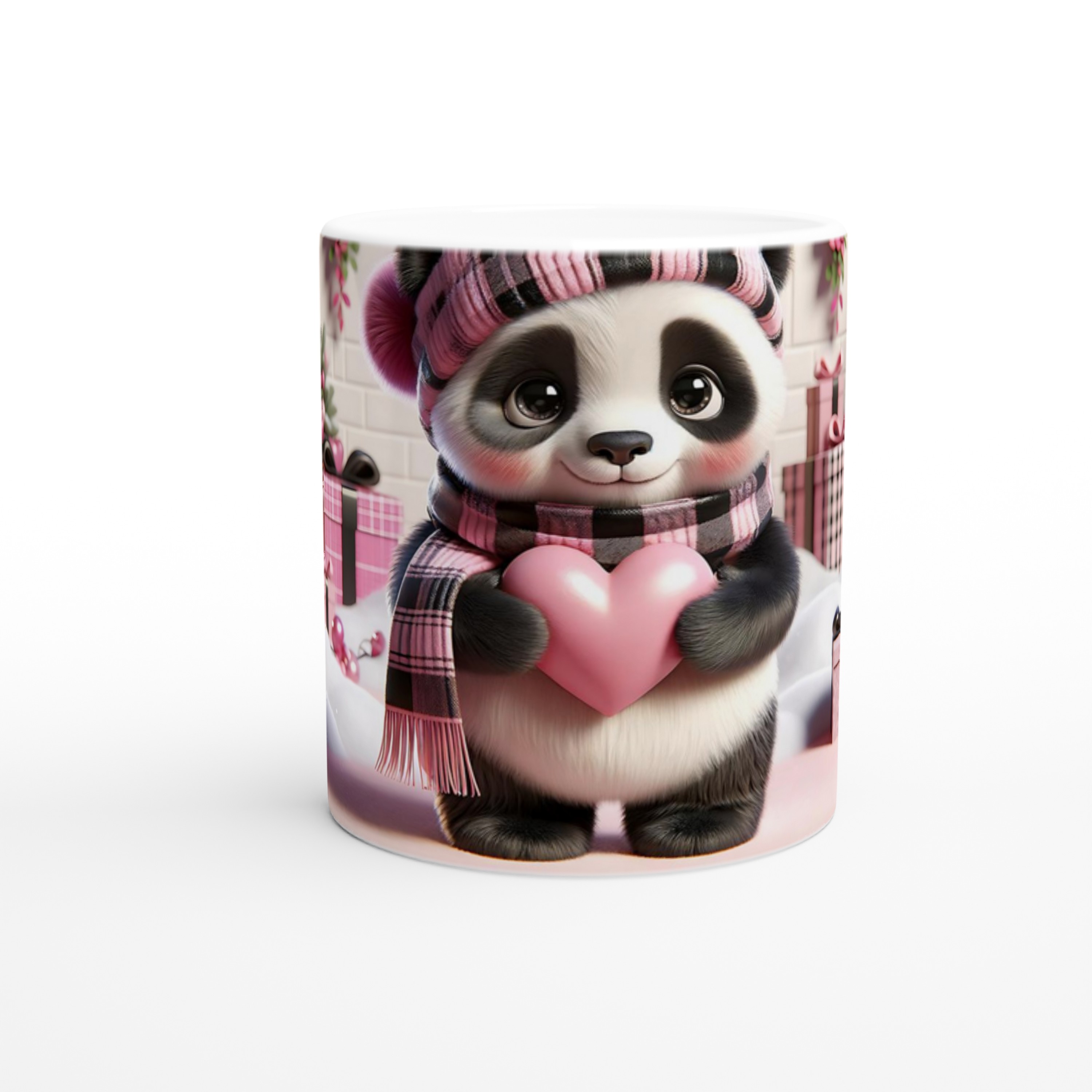 Kalpli%20Hediye%20Tutan%20Sevimli%20Panda%20Temalı%20Baskılı%20Kupa%20Bardak
