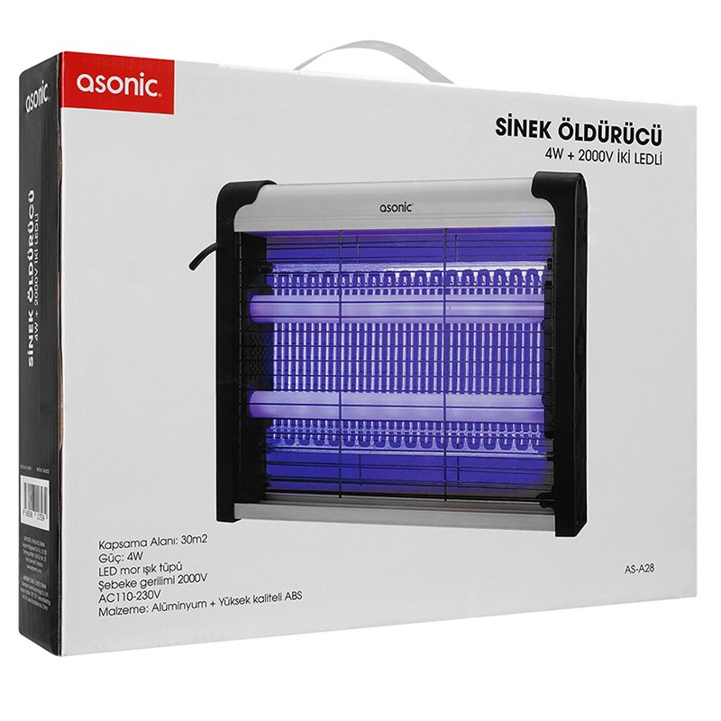 Asonic%20AS-A28%20Orta%20Boy%204W+%202000V%20Zincir%20Askısılı%20İki%20Ledli%20Sinek%20Öldürücü