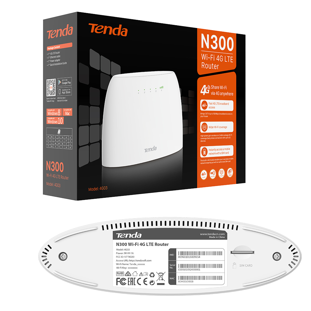 Tenda%204G03%20N300%20300%20Mbps%204G%20Lte%20Sim%20Kart%20Girişli%20Router