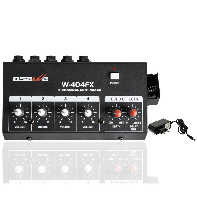 Osawa%20Mikrofon%20Giriş-1%20Line%20Çıkış%20Eko’Lu%204%20Kanal%2020%20Db%20Adaptörlü%20Mini%20Mikrofon%20Çoğaltıcı%20W-404FX
