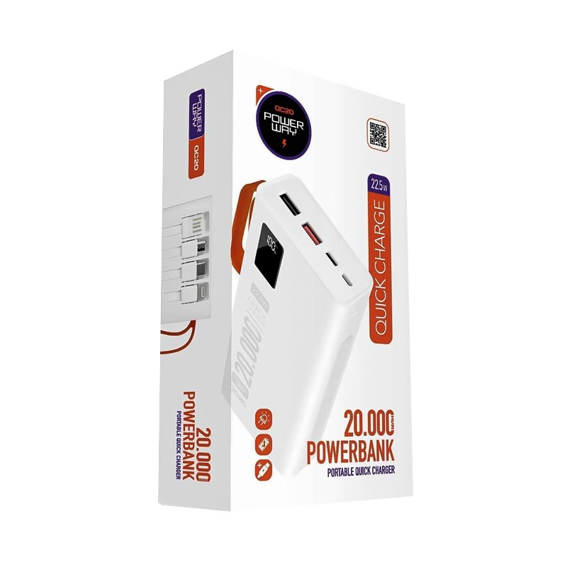 Powerway%20QC-20%2020.000%20Mah%20Çift%20Usb’li%20Powerbank