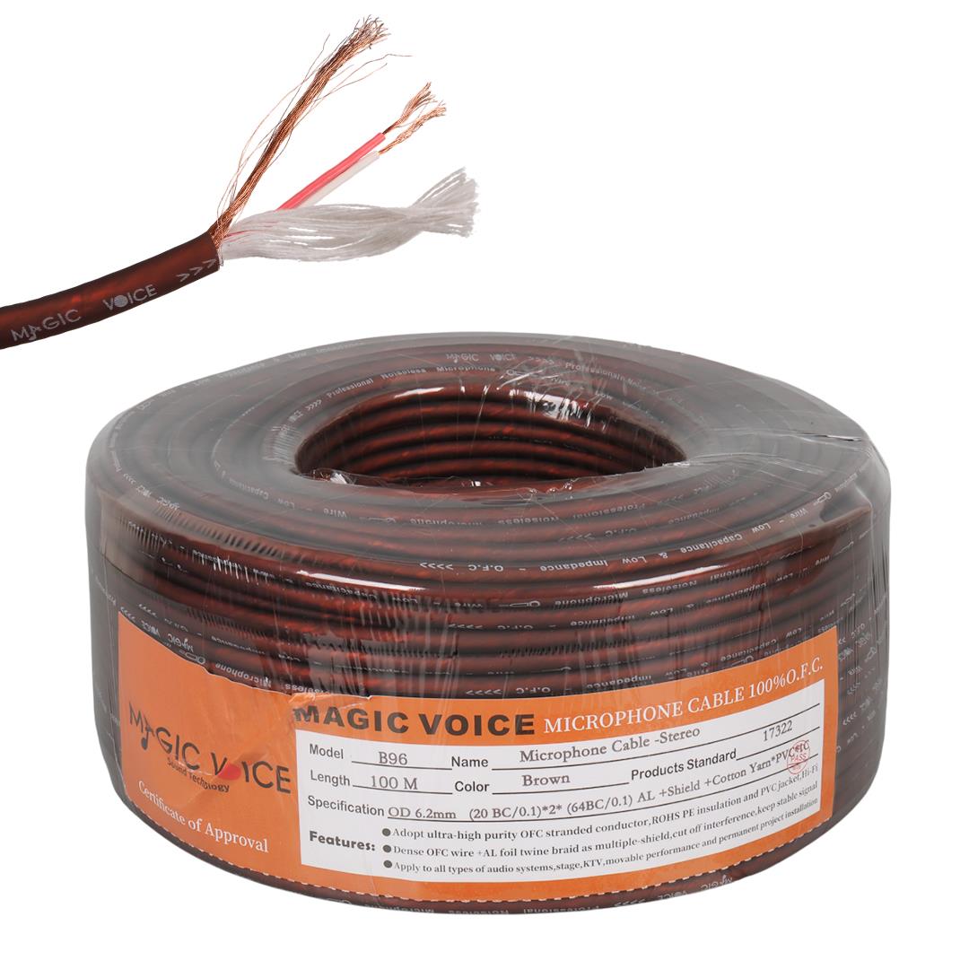 Magicvoice%20B96%20Profesyonel%202%20Damarlı%20Blendajlı%20Enstrüman%20Mikrofon%20Kablosu%20Stereo%20100%20Metre%20(Kahverengi)