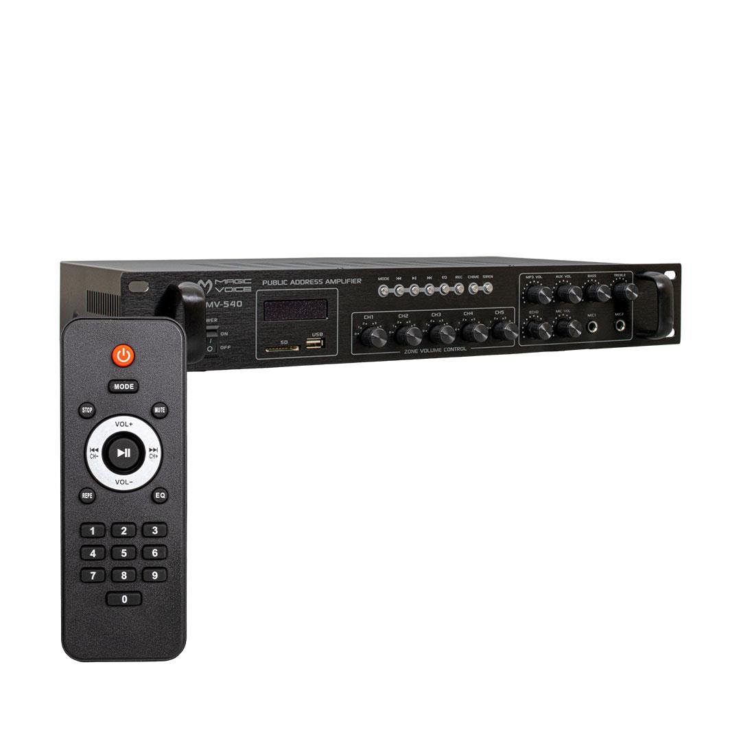Magicvoice%20MV-540%20100%20Watt%20USB-SD-Bluetooth%202%20Mikrofon%20Girişli%205%20Bölgeli%20Hat%20Trafolu%20Anfi