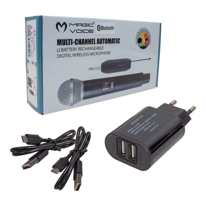 Magicvoice%20Mv-19601%20UHF%20Kablosuz%20Enstrüman%20Uyumlu%20Bluetooth%20Jak%20Girişli%20İkili%20Mikrofon%20Set
