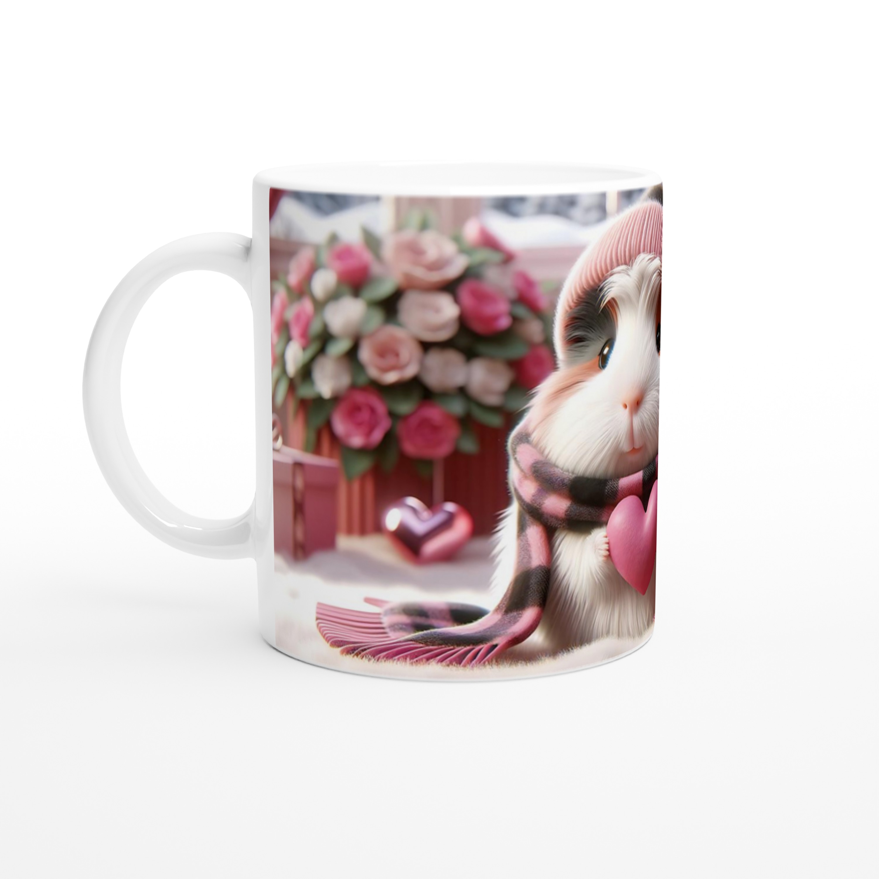 Pembe%20Kalpli%20Şapkalı%20Ginepig%20Temalı%20Baskılı%20Kupa%20Bardak