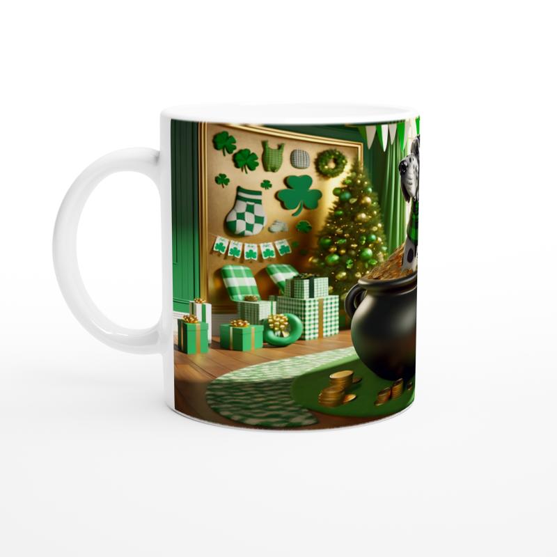 Leprechaun%20Şapkalı%20Pofuduk%20Köpek%20Temalı%20Baskılı%20Kupa%20Bardak