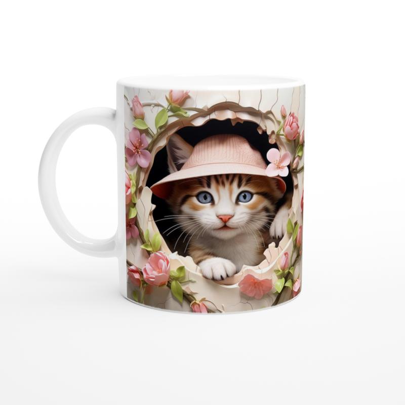Çatlak%20Duvardan%20Bakan%20Şapkalı%20Kedi%20Temalı%20Baskılı%20Kupa%20Bardak