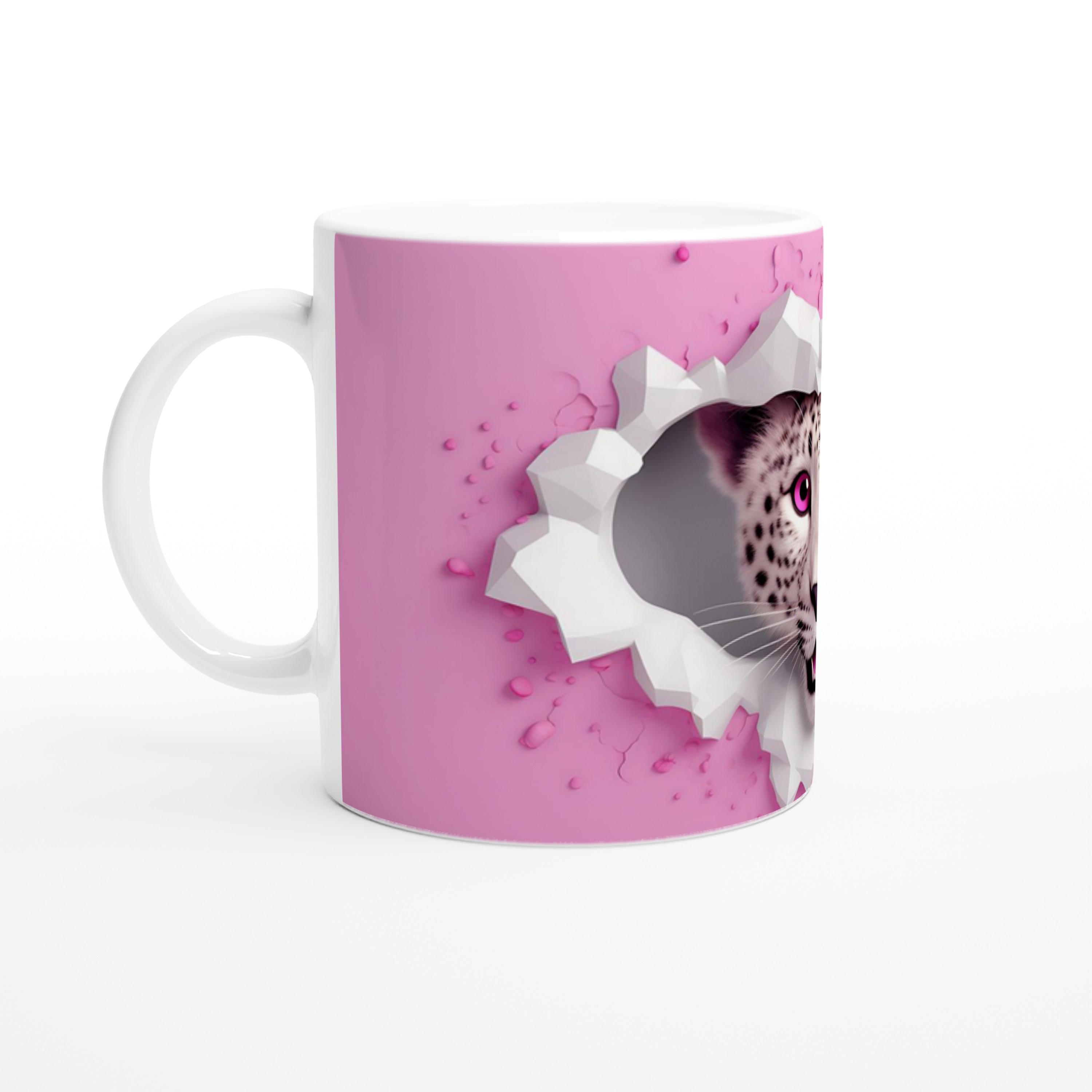 Pembe%20Gözlü%20Kar%20Leoparı%20Temalı%20Baskılı%20Kupa%20Bardak