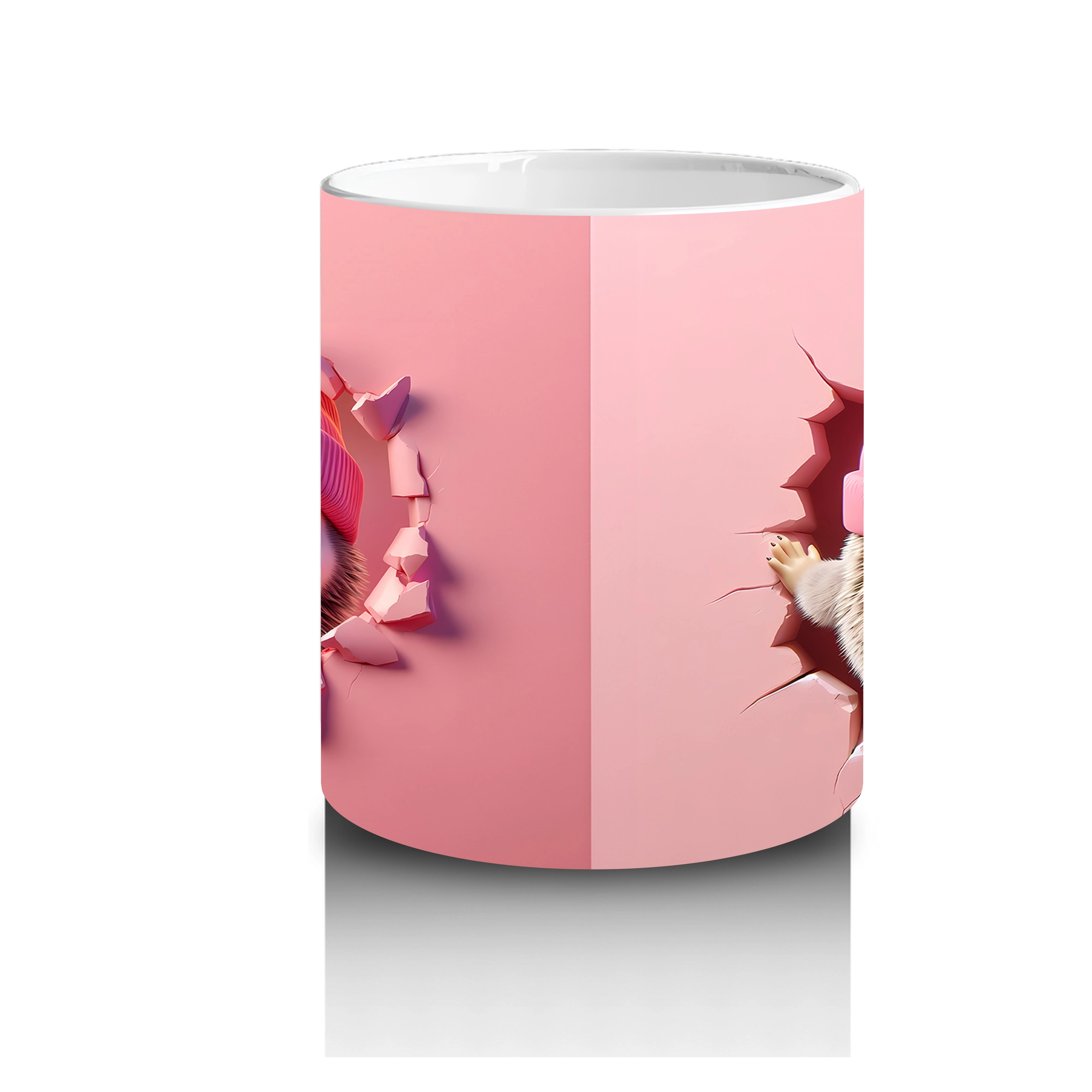 Pembe%20Bere%20Takmış%20Sevimli%20Bebek%20Kirpi%20(Ön%20ve%20Arka)%20-%20Baskılı%20kahve%20kupası