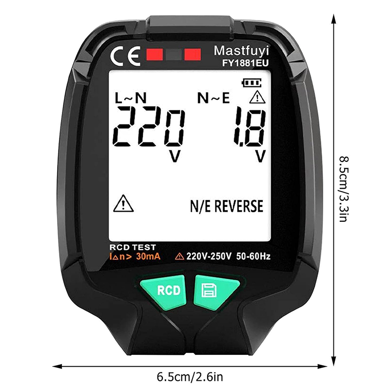 Powermaster%20(30V%20-%20250V)%20Tam%20Ekran%20Soket%20Test%20Cihazı%20PM-20400