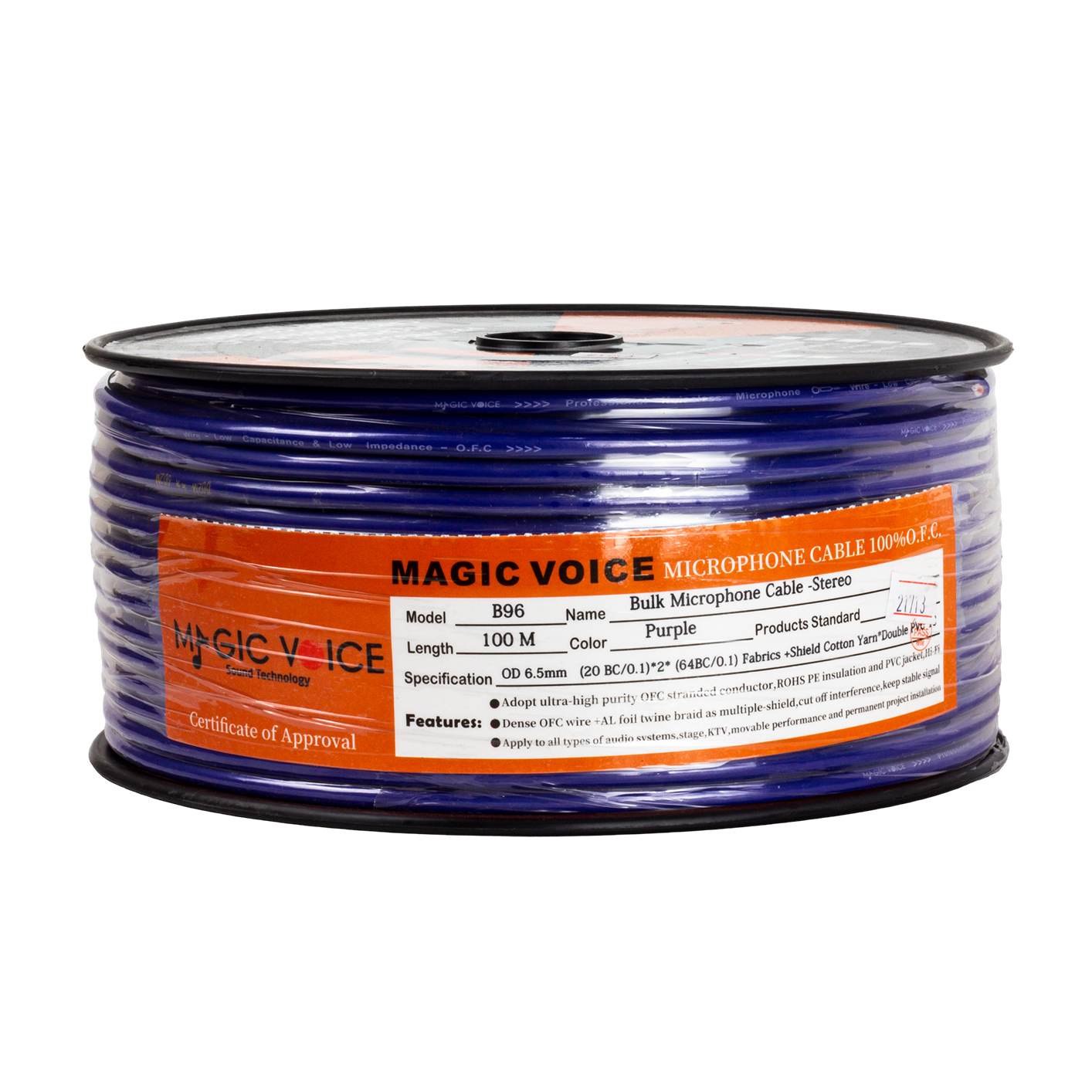 Magicvoice%20B96%20Profesyonel%202%20Damarlı%20Blendajlı%20Enstrüman%20Mikrofon%20Kablosu%20Stereo%20100%20Metre%20(Mor)