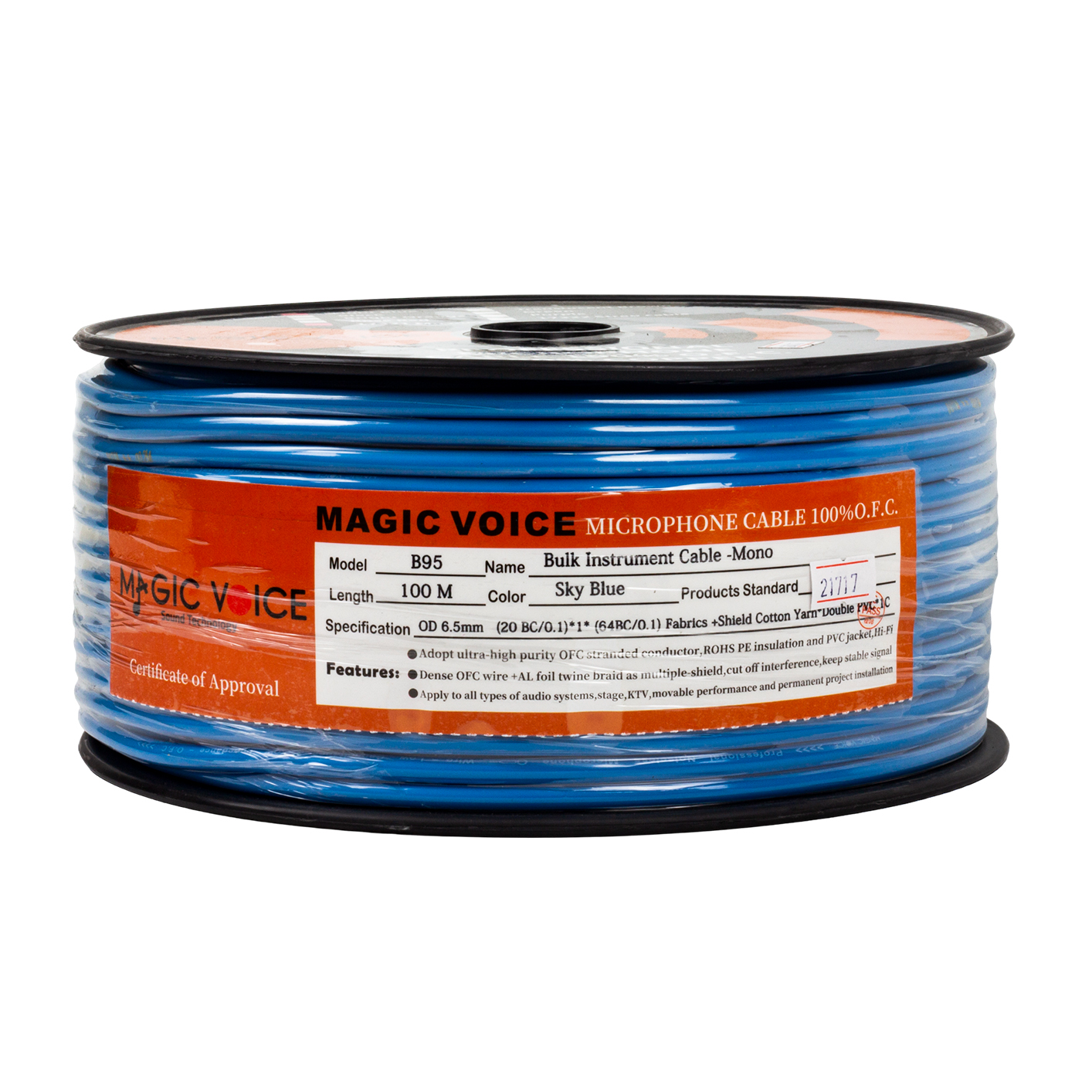 Magicvoice%20B96%20Profesyonel%20Tek%20Damarlı%20Blendajlı%20Enstrüman%20Mikrofon%20Kablosu%20Mono%20100%20Metre%20(Açık%20Mavi)