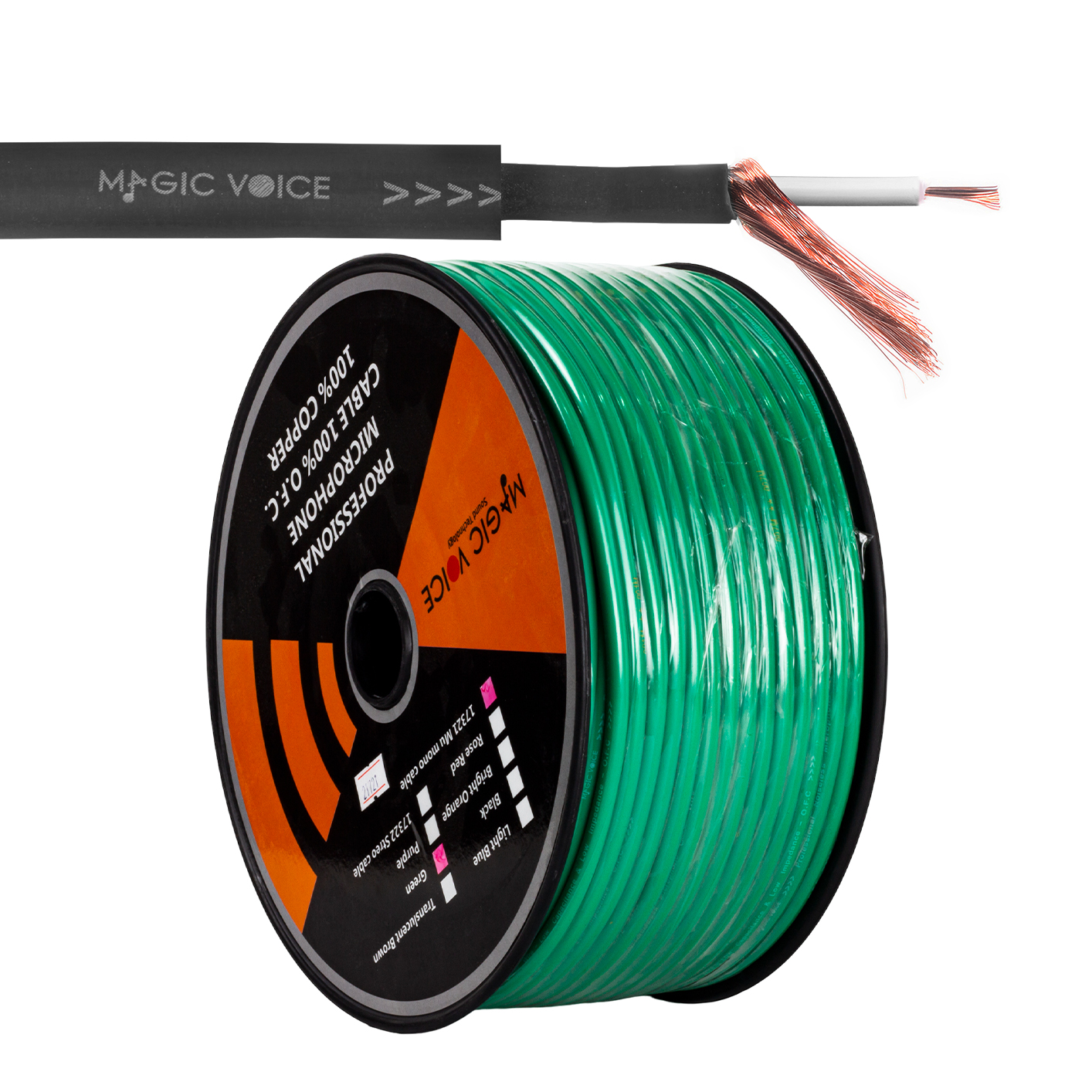 MAGICVOICE%20MİKROFON%20KABLOSU%20MONO%201.KALİTE%20100%20METRE%20YEŞİL