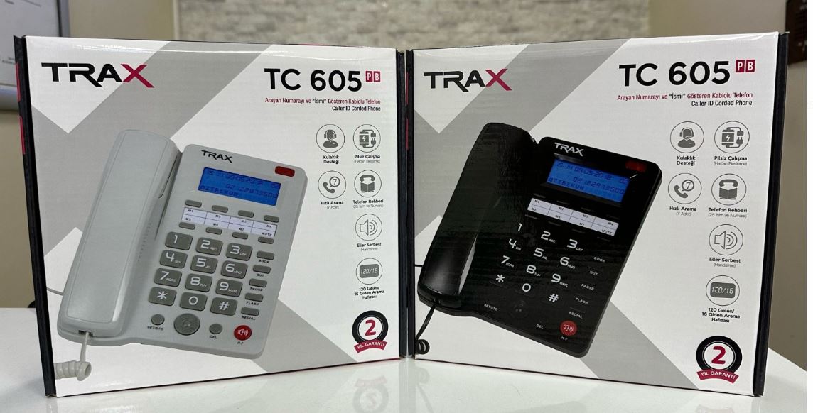 Trax%20TC-605%20Ekranlı%20Masaüstü%20Kablolu%20Telefon