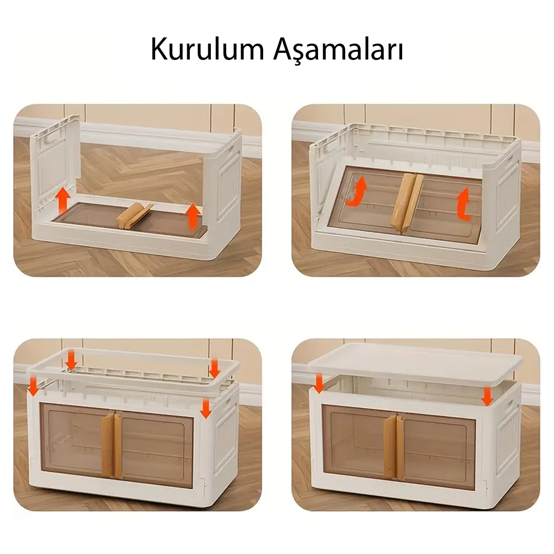 SUNUP%20SN-25881%2040X64X37CM%2072L%20KATLANABİLİR%20PLASTİK%20SAKLAMA%20KUTUSU%20KAHVERENGİ%20KAPAKLI%20TEKERLEKLİ