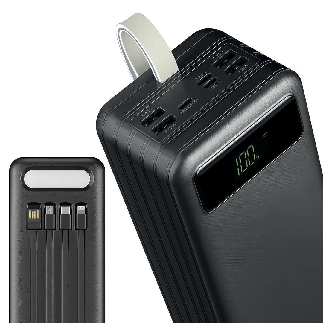 Powerway%20TX60%20Siyah%2060000%20Mah%20Çoklu%20Çıkış%20Dijital%20Göstergeli%20Ekstra%20Kablolu%20Powerbank