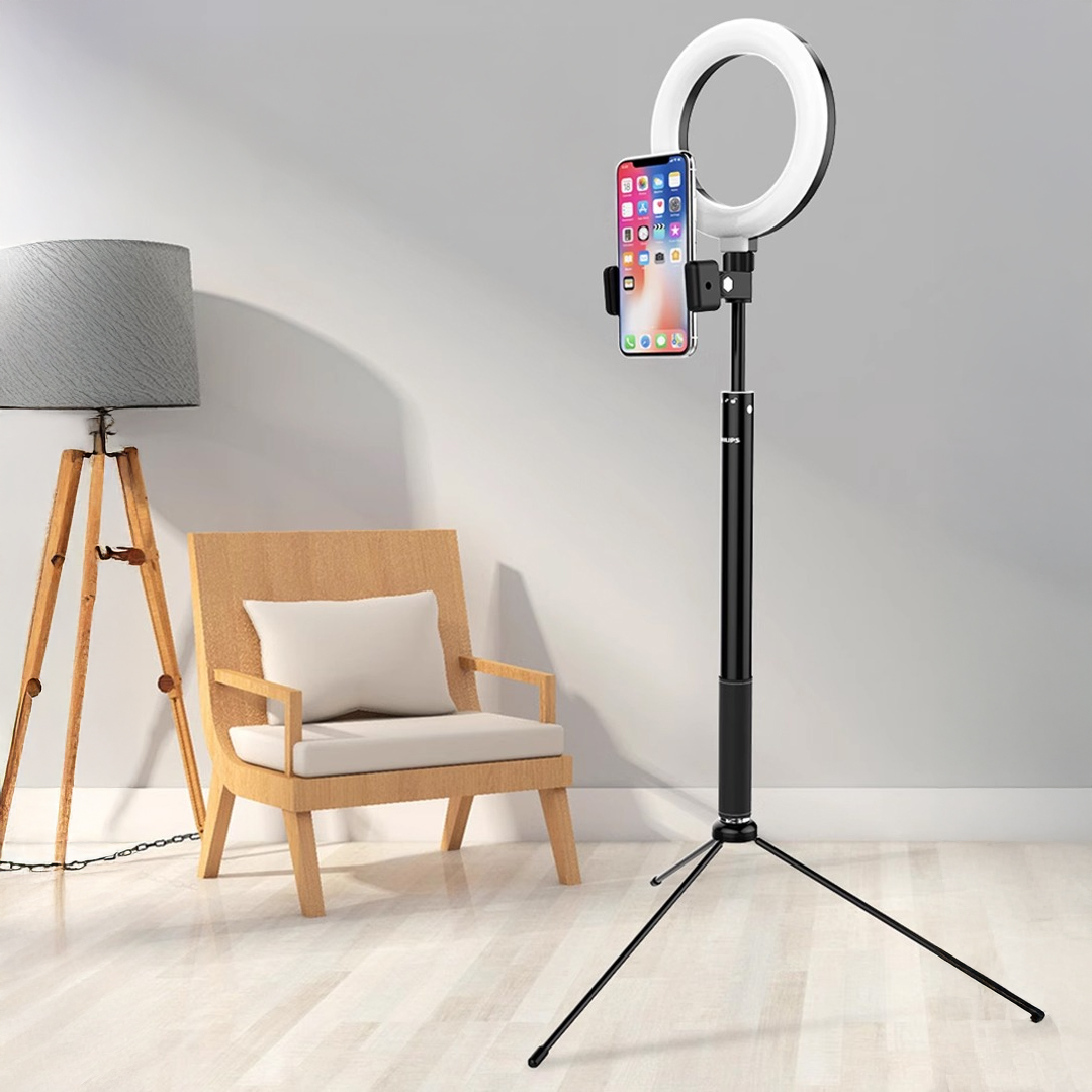 Philips%202İn1%20Tripod%20Standlı%20Youtube%20Tiktok%20Selfie%20Çekim%20Işıklı%20Telefon%20Tutucu%20-%20Makyaj%20Işığı%20DLK3621N/93