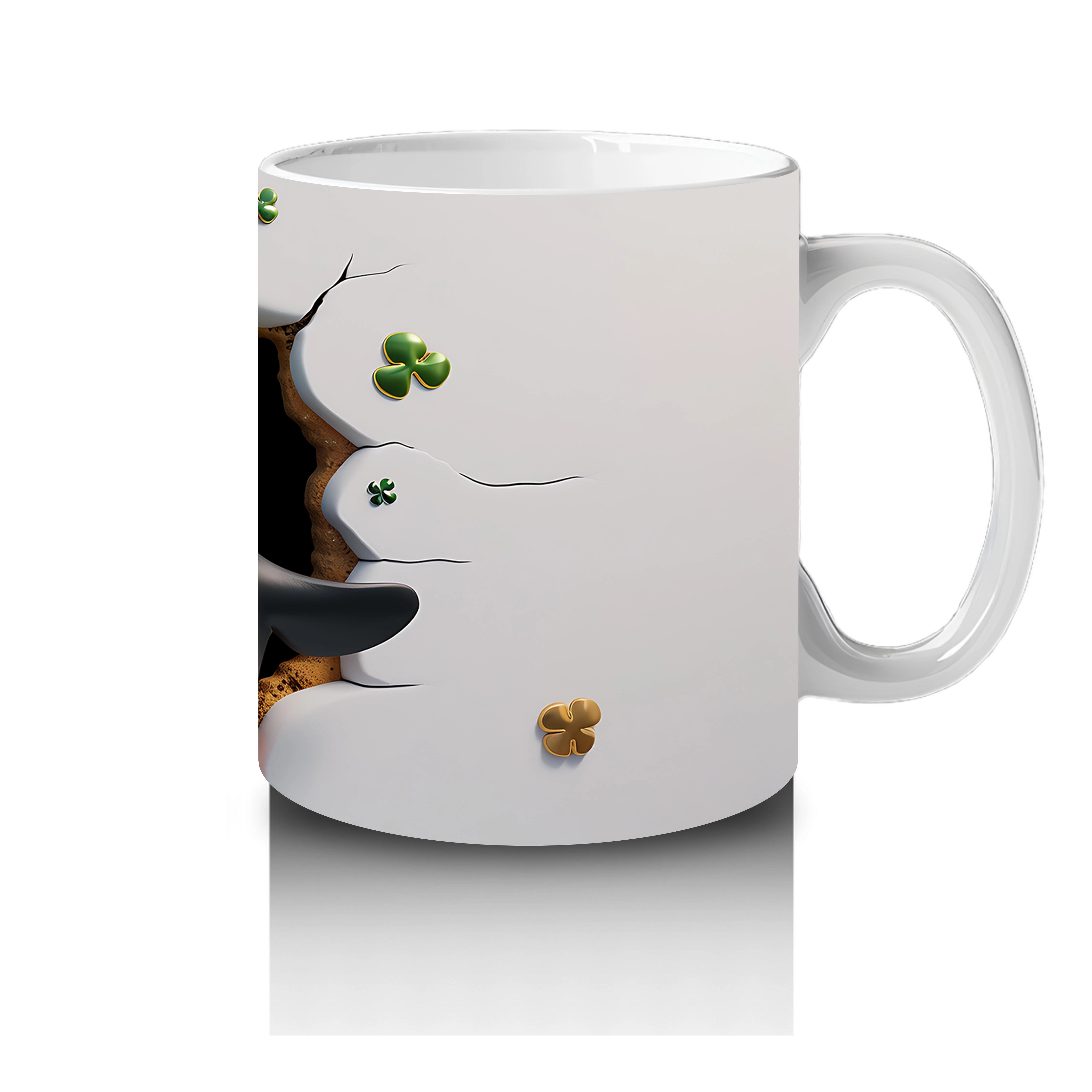 Leprechaun%20Şapkası%20Takan%20Neşeli%20Penguen%20Karakteri%20-%20Baskılı%20kahve%20kupası