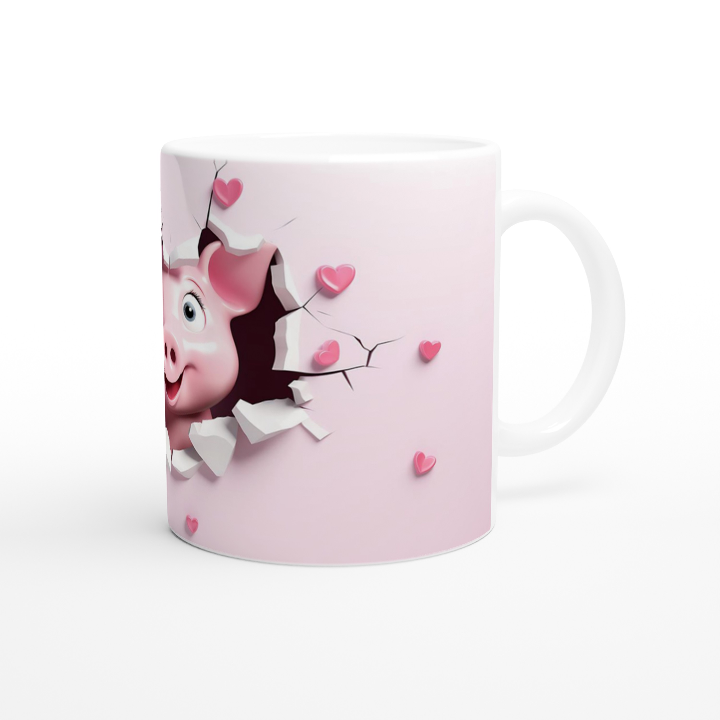 Pembe%20Çatlaktan%20Bakan%20Tatlı%20Domuz%20Temalı%20Baskılı%20Kupa%20Bardak