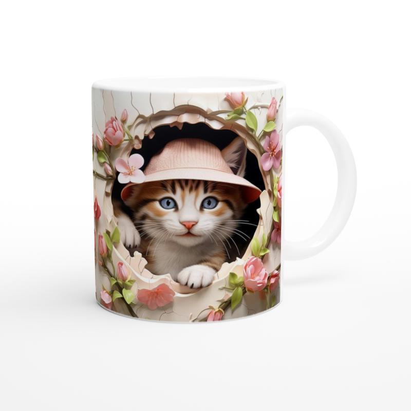 Çatlak%20Duvardan%20Bakan%20Şapkalı%20Kedi%20Temalı%20Baskılı%20Kupa%20Bardak