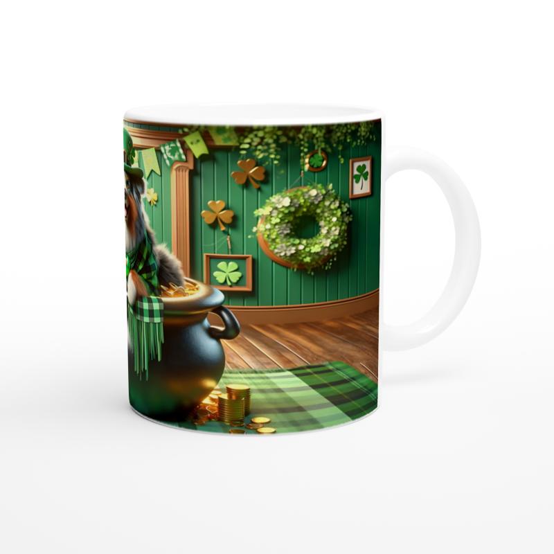 Leprechaun%20Şapkalı%20Avustralya%20Çoban%20Köpeği%20Temalı%20Baskılı%20Kupa%20Bardak
