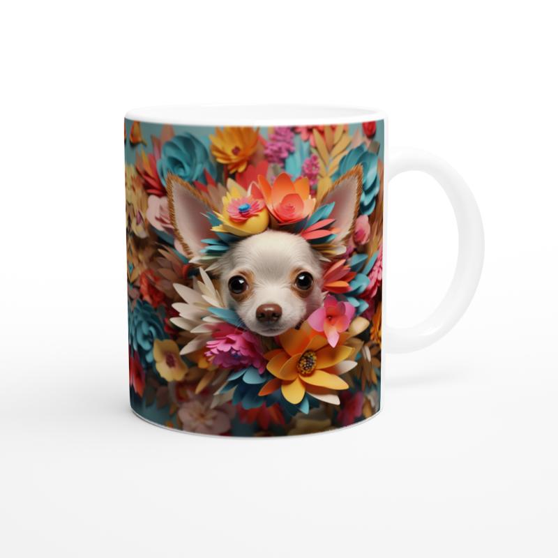 Çiçek%20Taçlı%20Chihuahua%20Temalı%20Baskılı%20Kupa%20Bardak