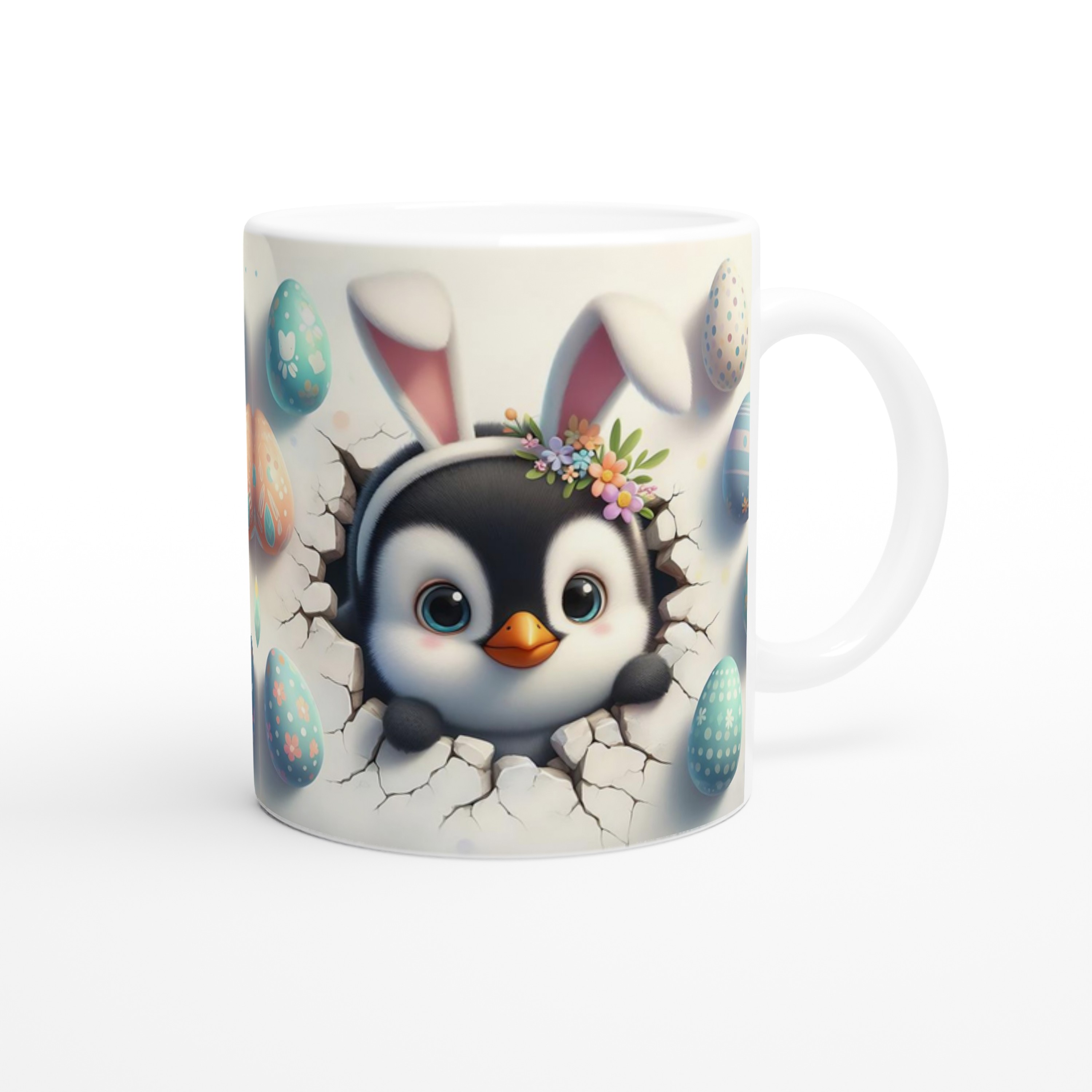 Tavşan%20Kulaklı%20Penguen%20Temalı%20Baskılı%20Kupa%20Bardak