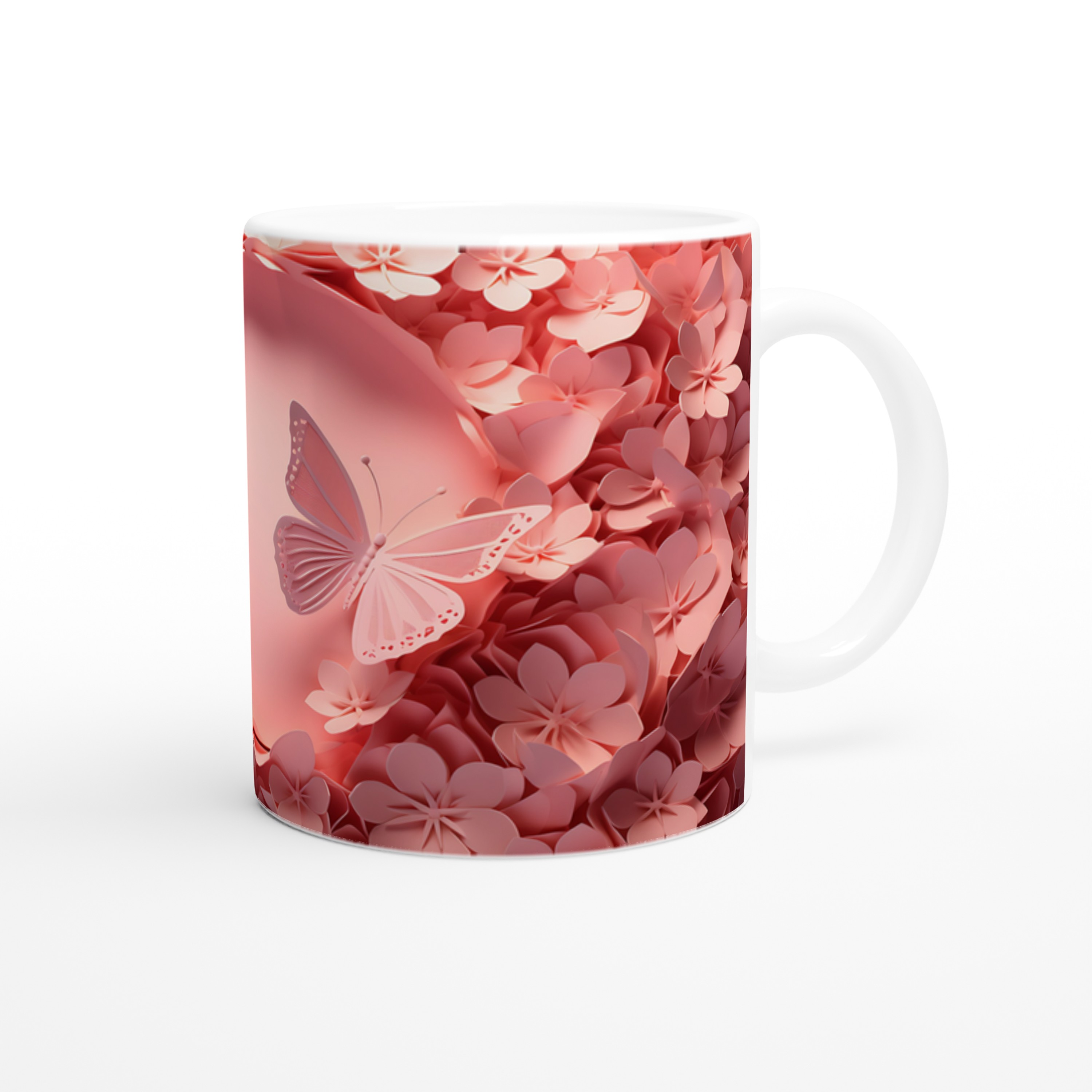 Romantik%20Çiçek%20Bahçesinde%20Uçuşan%20Kelebekler%20Temalı%20Baskılı%20Kupa%20Bardak