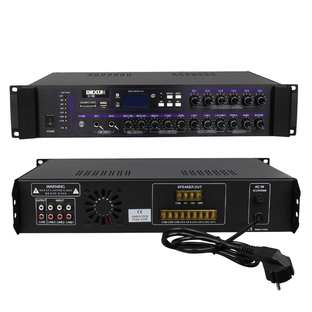 Dexun%20D-100%2060W%20USB-SD%20Girişli%20100V%20Hat%20Trafolu%20Anfi