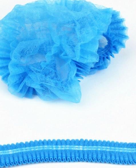 2000%20Adet%20Cerrahi%20Mavi%20Tela%20Nonwoven%20Akordeon%20Bone%2052%20Cm%20Çift%20Lastikli%20Saç%20Bonesi