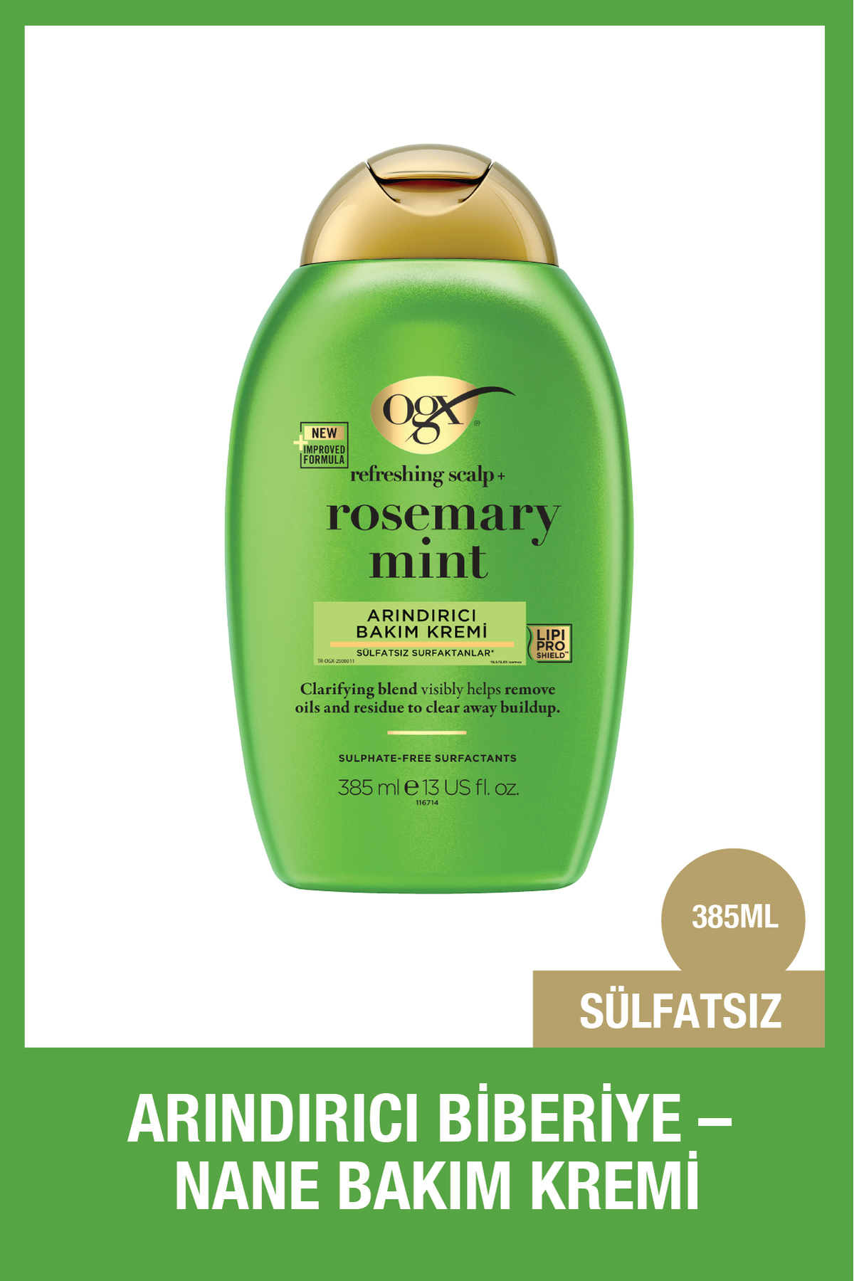OGX%20Biberiye%20&%20Nane%20Arındırıcı%20Sülfatsız%20Saç%20Bakım%20Kremi%20385%20ml