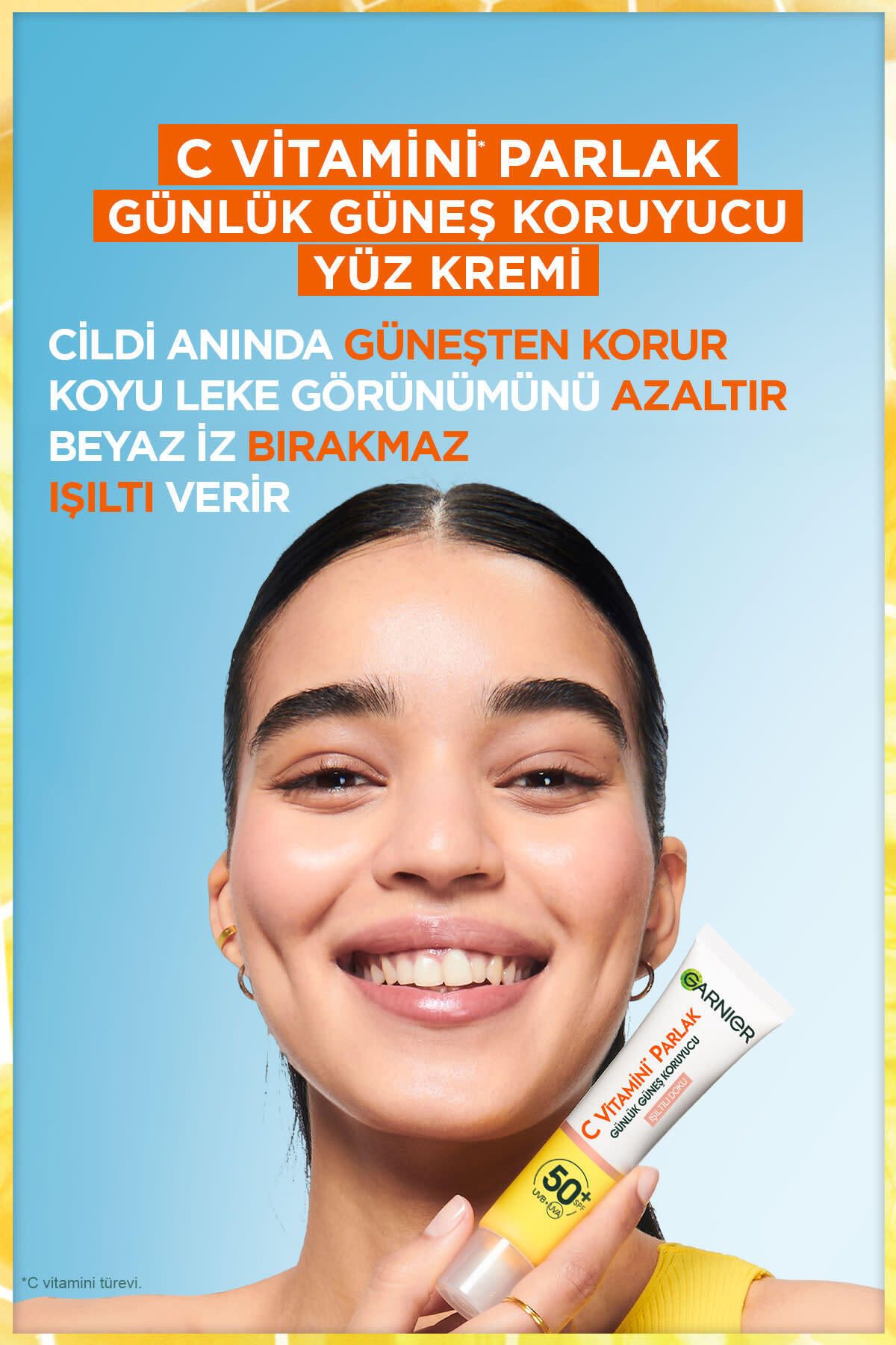 Garnier%20C%20Vitamini%20Parlak%20Günlük%20Güneş%20Koruyucu%20Fluid%20Yüz%20Kremi%20Işıltılı%20Doku%20SPF50+%2040ml