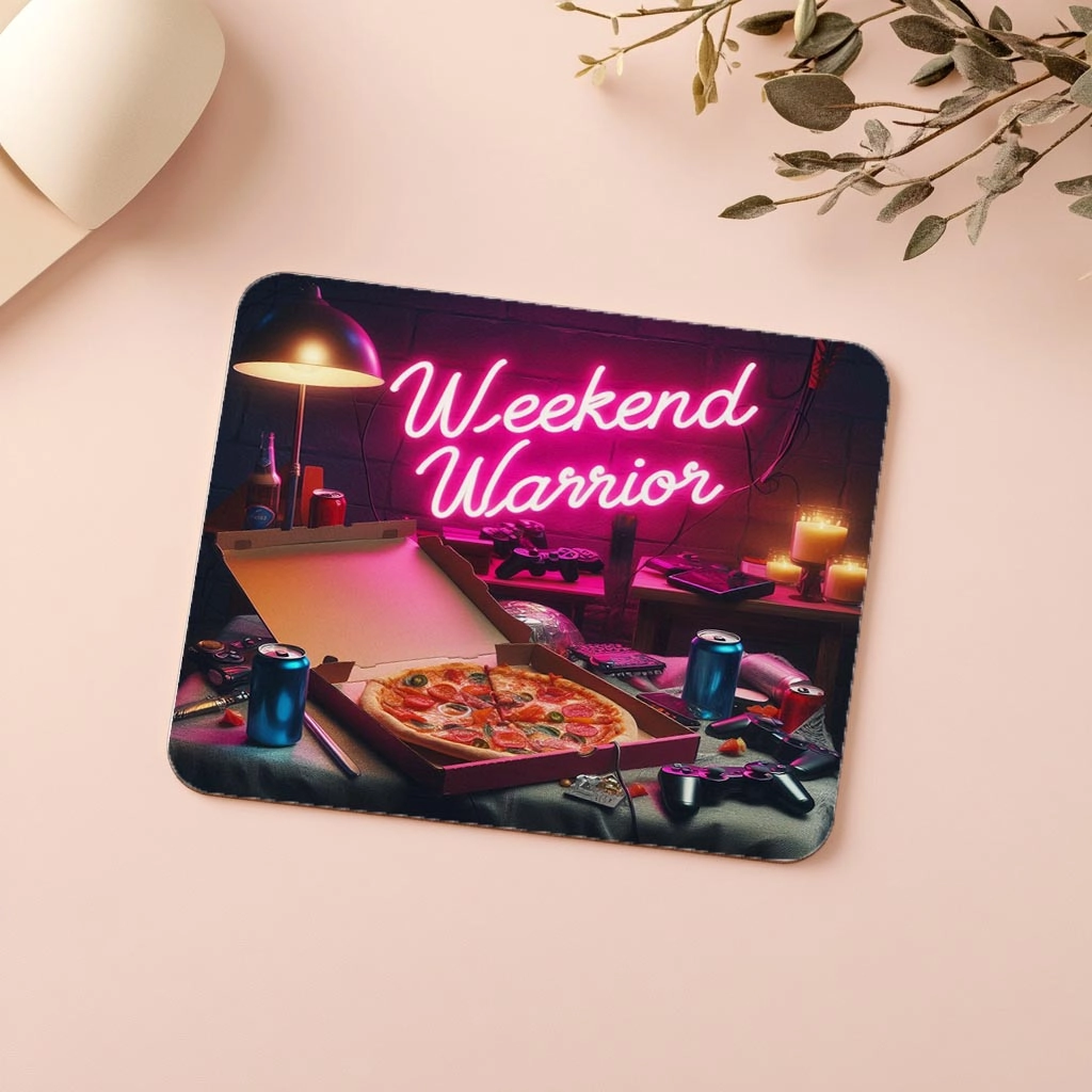 Weekend%20Warrior%20Yazılı%20Komik%20Gamer%20Mousepad%20-%2019x23%20cm%202%20mm%20Dikdörtgen%20İthal%20Baskılı%20Mouse%20Pad