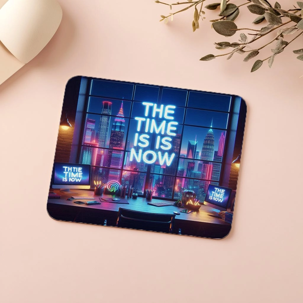 The%20Time%20Is%20Now%20Sözlü%20Parlak%20Mousepad%20-%2019x23%20cm%202%20mm%20Dikdörtgen%20İthal%20Baskılı%20Mouse%20Pad