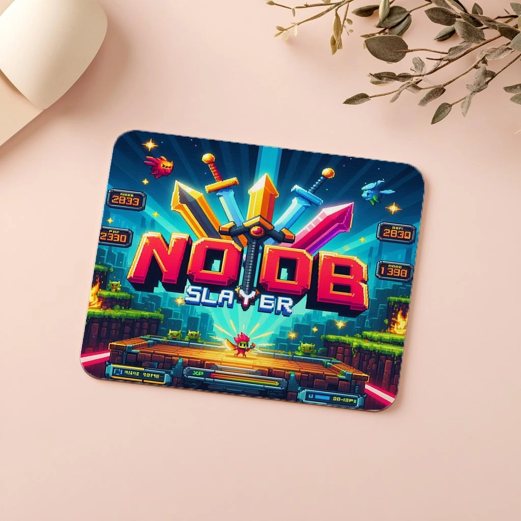 Noob%20Slayer%20Yazılı%20Pixel%20Temalı%20Mousepad%20-%2019x23%20cm%202%20mm%20Dikdörtgen%20İthal%20Baskılı%20Mouse%20Pad