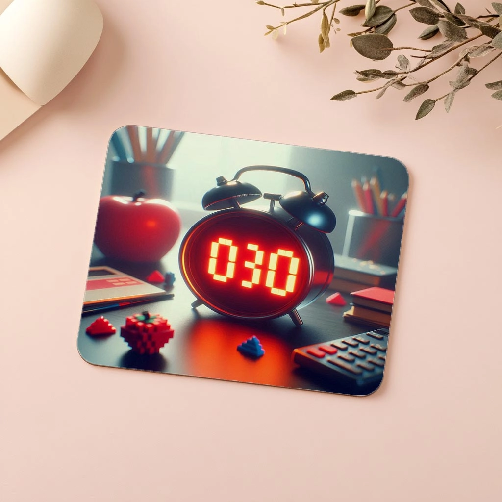 Pixel%20Obje%20Detaylı%20Saat%20Tasarımı%20Mousepad%20-%2019x23%20cm%202%20mm%20Dikdörtgen%20İthal%20Baskılı%20Mouse%20Pad