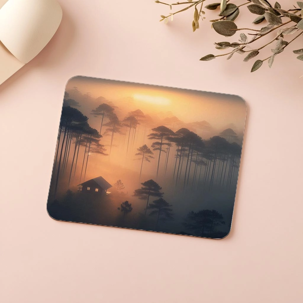 Sisli%20Orman%20ve%20Kulübe%20Temalı%20Mousepad%20-%2019x23%20cm%202%20mm%20Dikdörtgen%20İthal%20Baskılı%20Mouse%20Pad