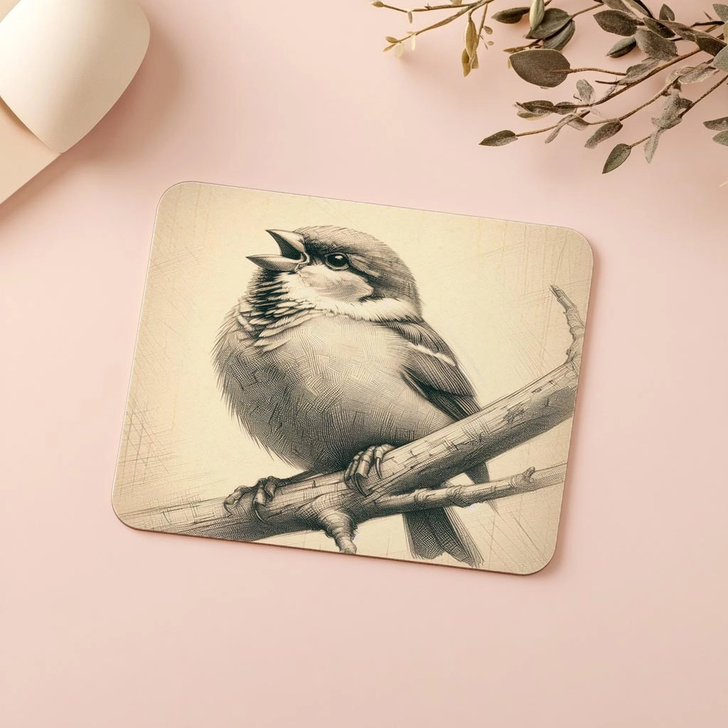 Dalda%20Oturan%20Serçe%20Çizimli%20Mousepad%20–%20Minimal%20Tarz%20-%2019x23%20cm%202%20mm%20Dikdörtgen%20İthal%20Baskılı%20Mouse%20Pad