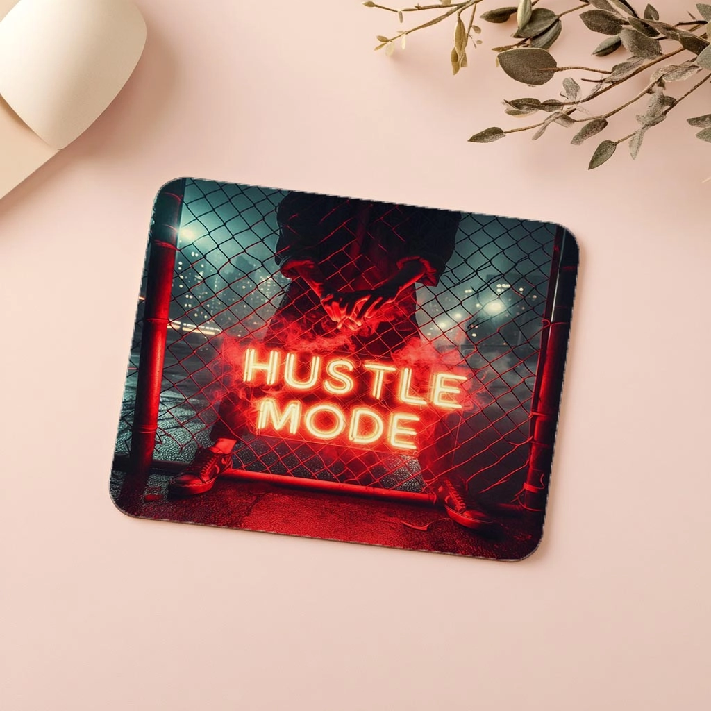 Kırmızı%20Neon%20Hustle%20Mode%20Yazılı%20Mousepad%20-%2019x23%20cm%202%20mm%20Dikdörtgen%20İthal%20Baskılı%20Mouse%20Pad